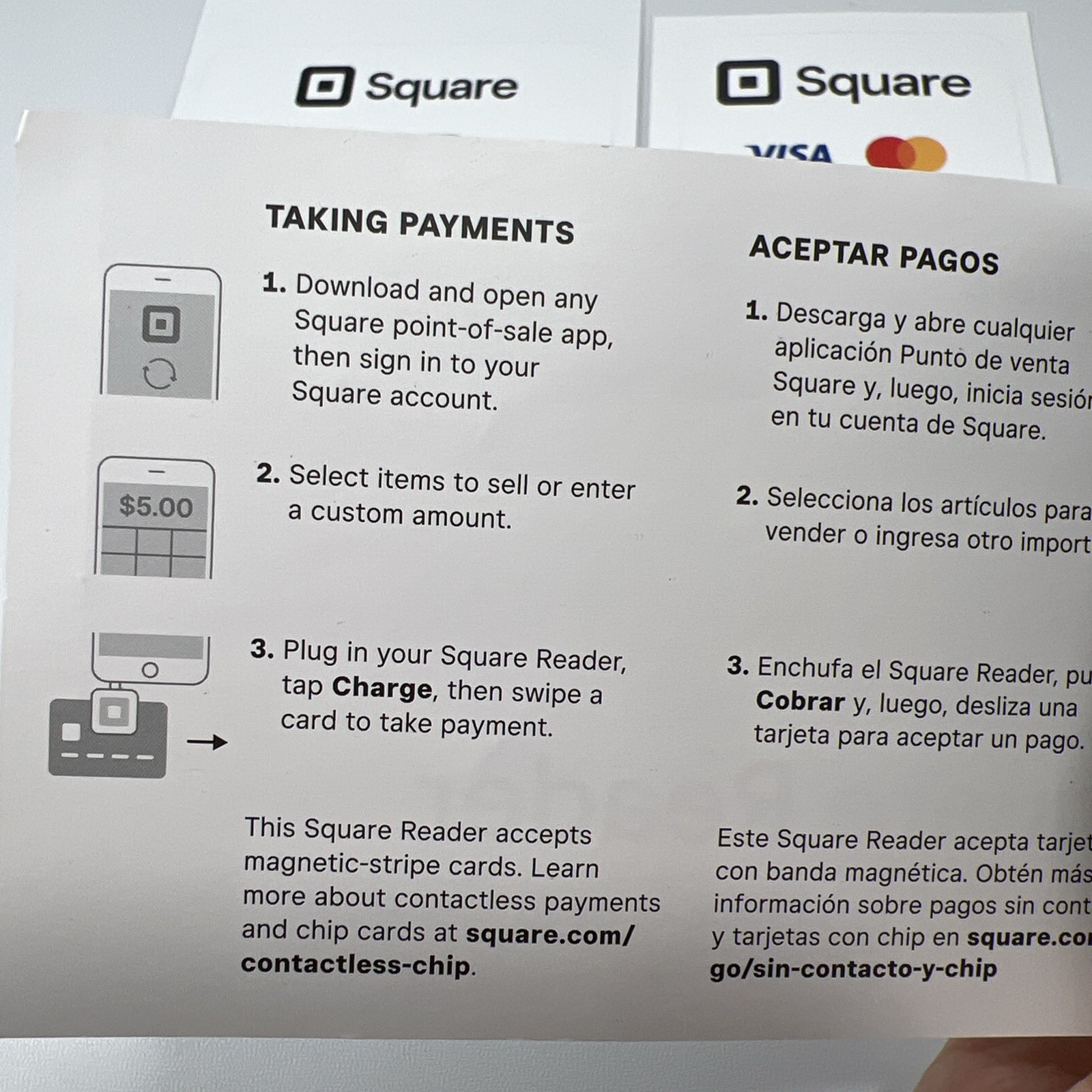 New Square Reader Contactless Credit Card Reader Includes Credit Card Stickers