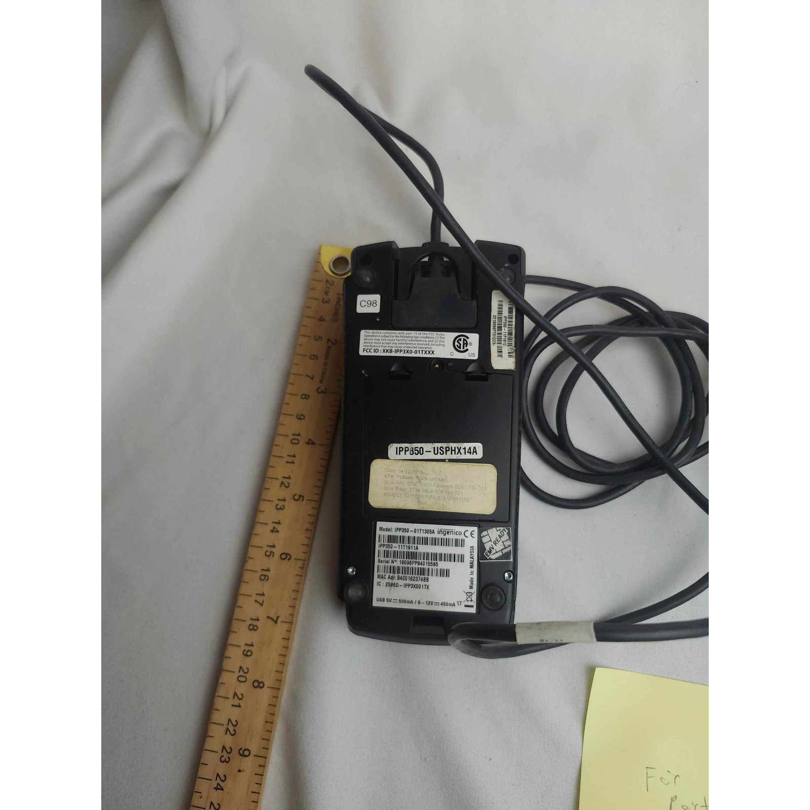 Ingenico iPP350 Credit Card Terminal POS PIN Pad IPP350 Untested For Parts