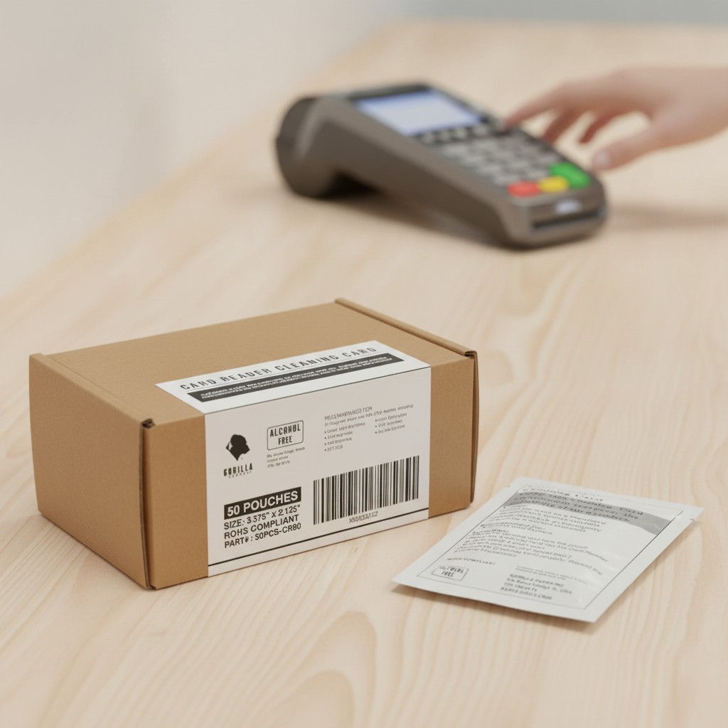 Essential 50 Pack Alcohol-Free Cleaning Cards for POS Terminal Care – Dual-Sided