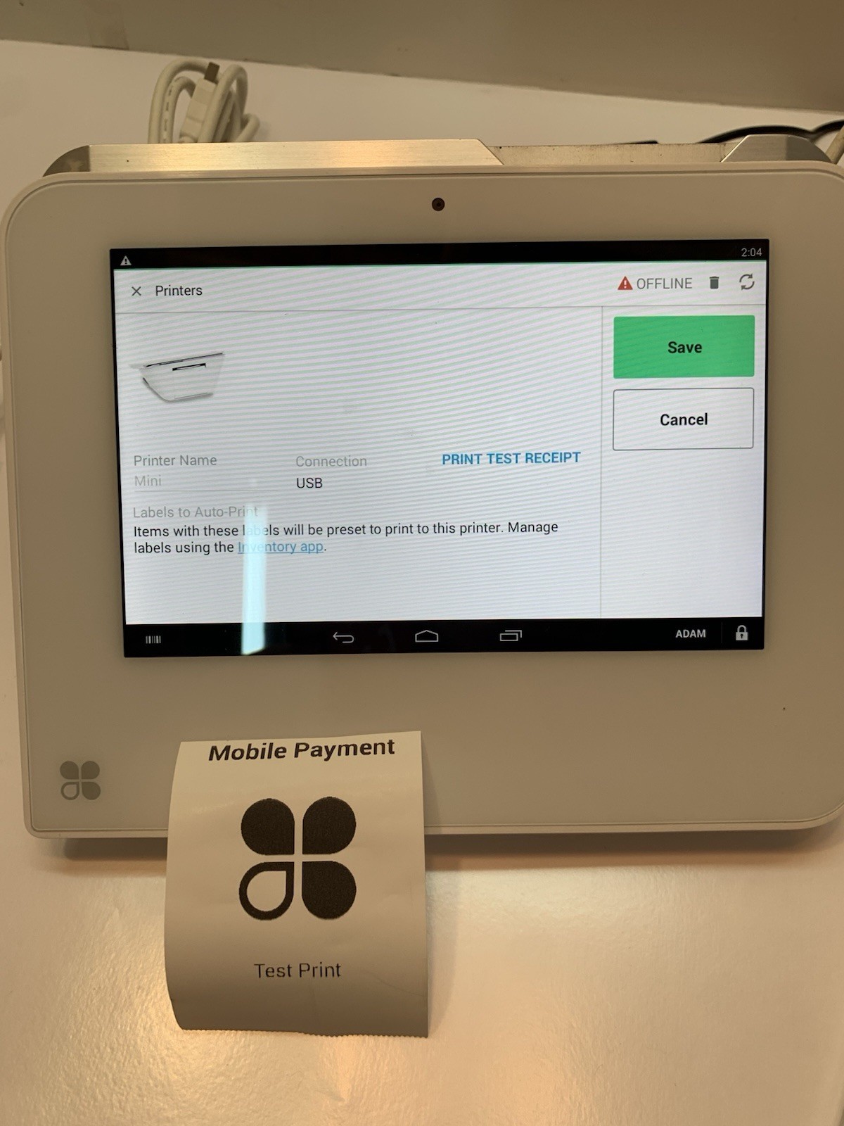 Clover Mini 3G C301 Credit Card Terminal POS System w/XPED-8006L2-3CR White