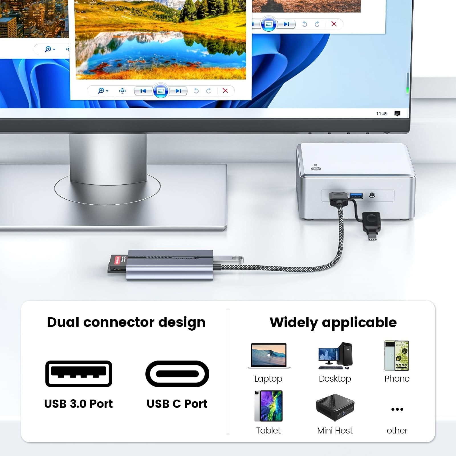 MOGOOD CFexpress Type-B Card Reader with SD4.0 & USB 3.2 Gen 2 Hub | 3-Port D…