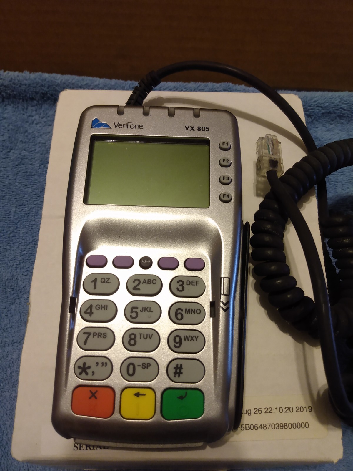VeriFone VX805 CTLS Pin Pad Card Reader W/ Power Cord