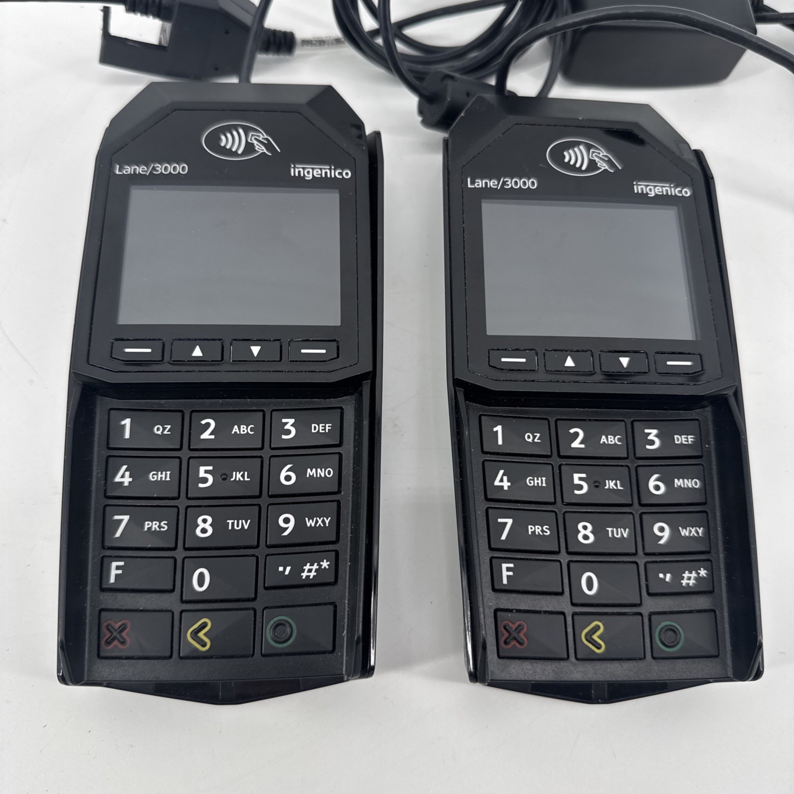 Ingenico Lane/3000 Two (2) Credit Card Reader Terminal With 2 LAN & 1 PWR Cable