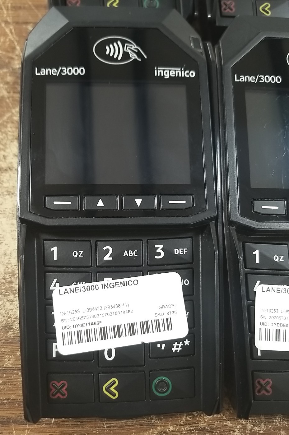Lot X6 INGENICO LANE/3000 PAYMENT TERMINAL CREDIT CARD TOUCH POS TRD30110877B