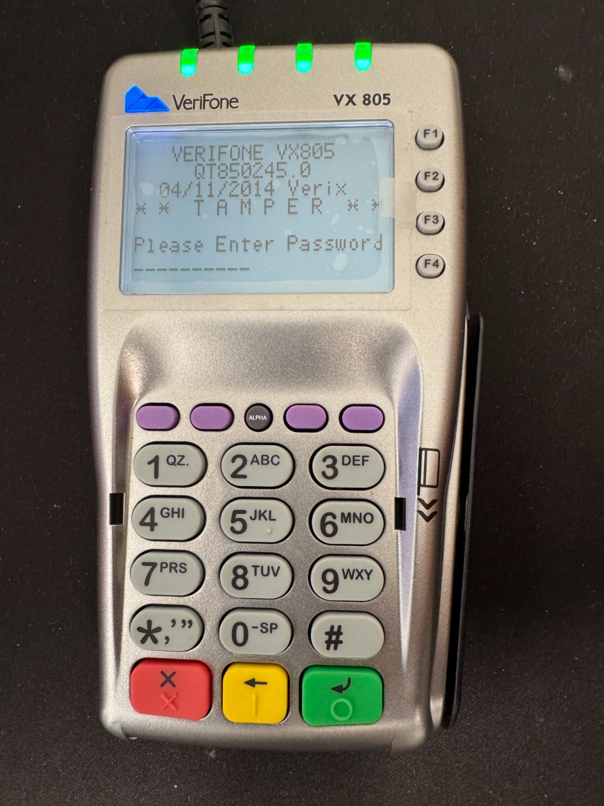 VeriFone VX805 Card/Chip Reader M280-703-AB-WWA-3 W/ Power Cord