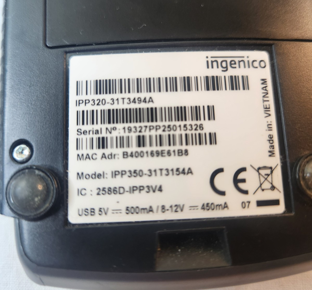 Ingenico IPP320 Payment Credit Card Reader Terminal