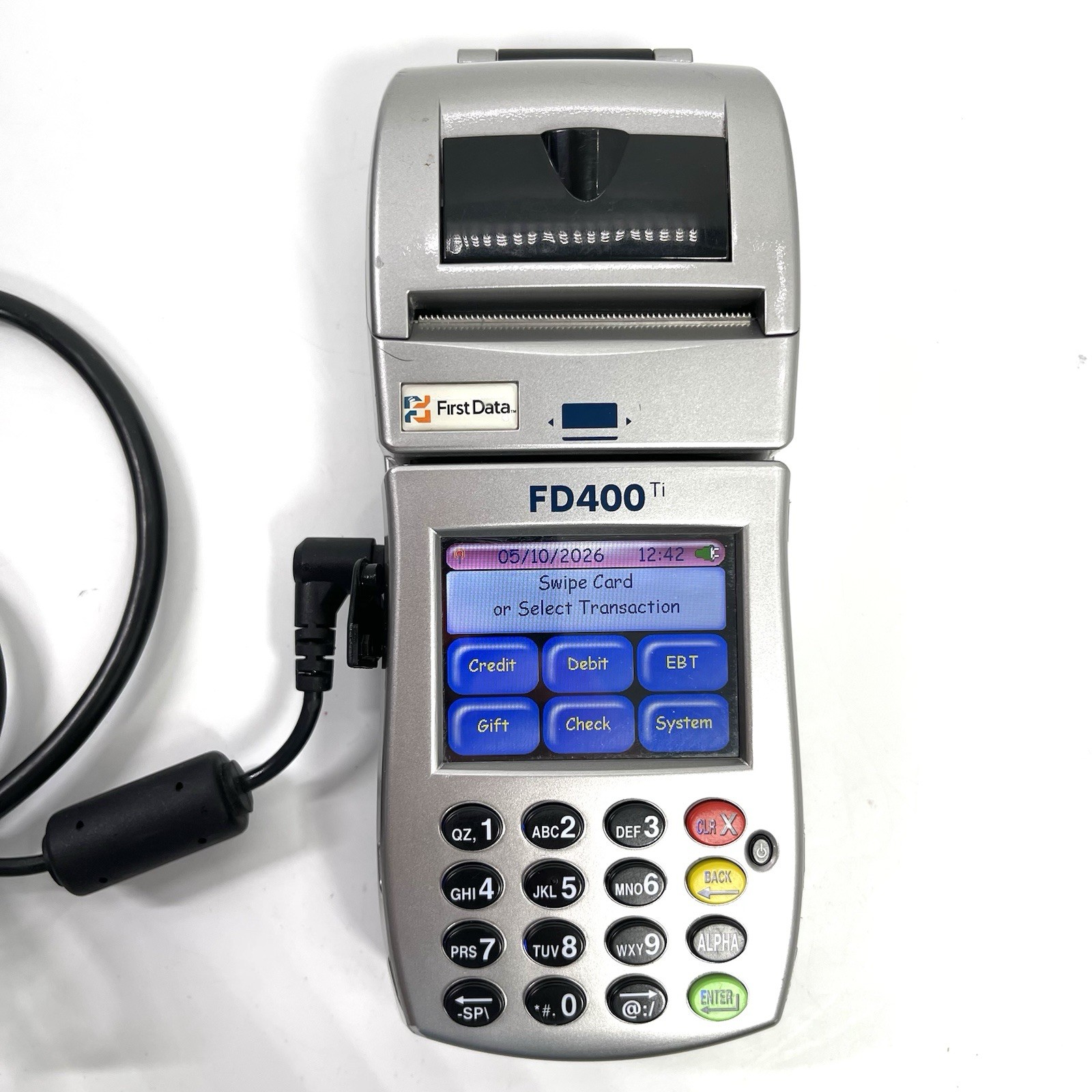 First Data FD400 Ti Business Card Terminal Reader With Power Cord