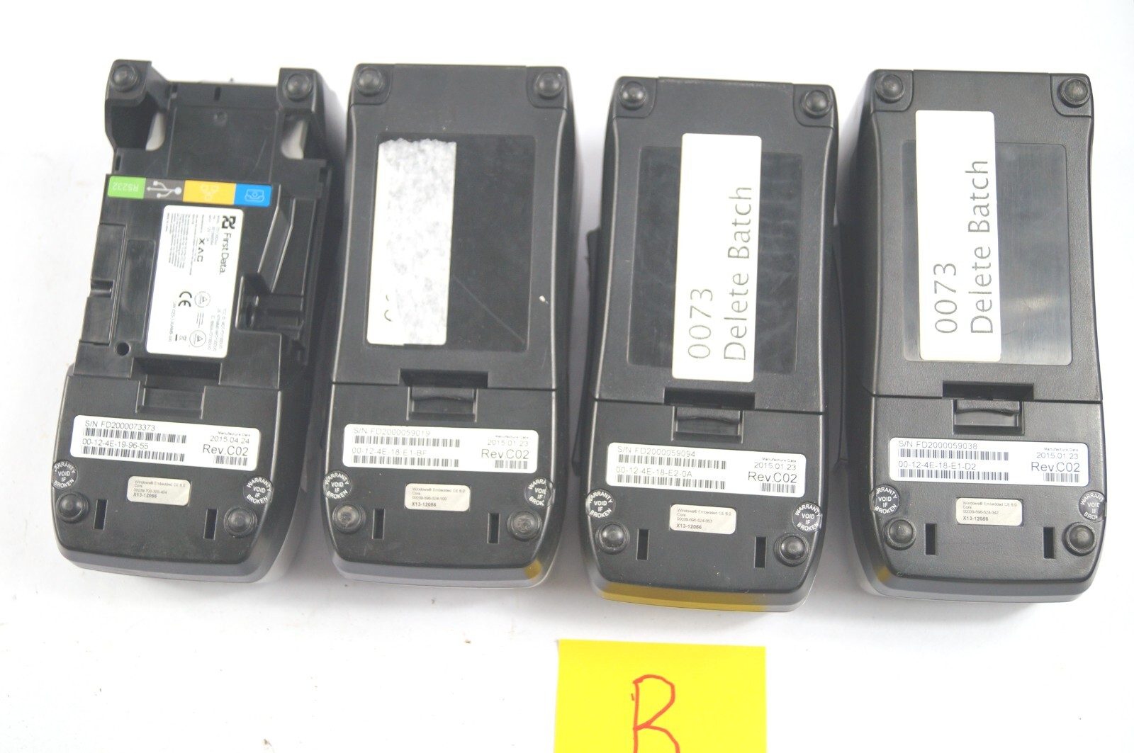 LOT (4) First Data FD130 Duo Credit Card Readers X13-12056 No Power Cords D213
