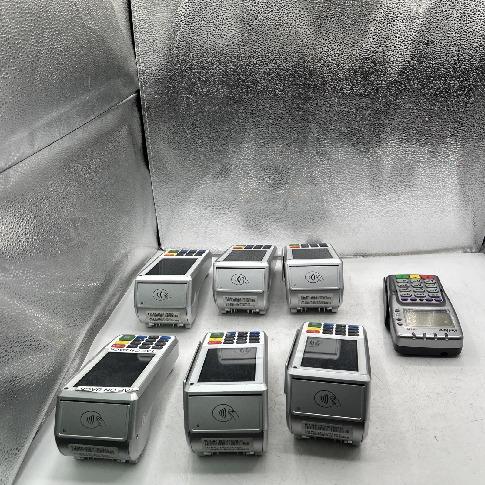 Set of 7 PAX A80 Countertop Smart Credit Card Terminal & VX805 don’t power up