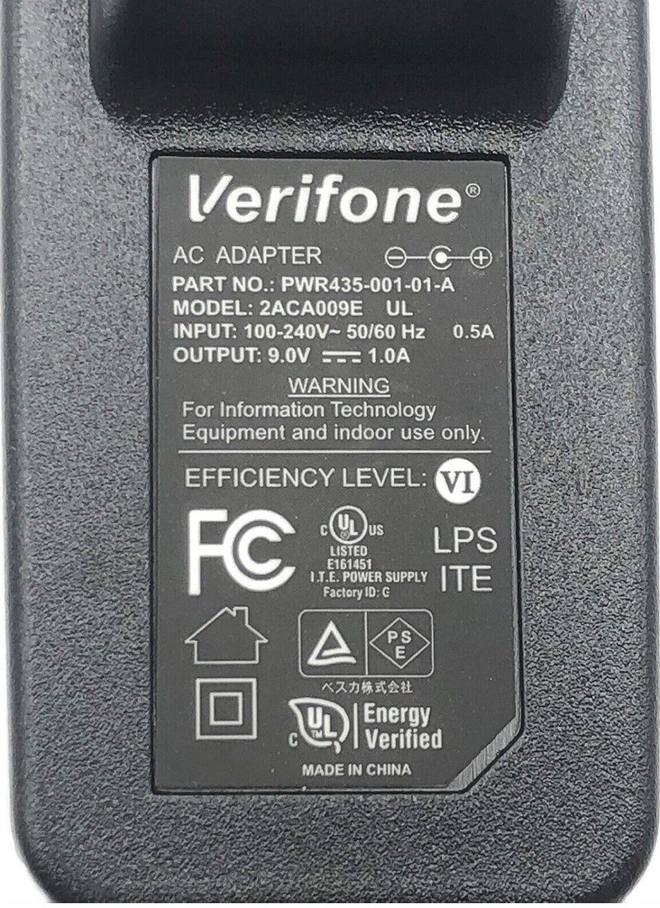 VERIFONE P400 P630 P200 VX805 VX820 POWER SUPPLY PWR435-001-01-A