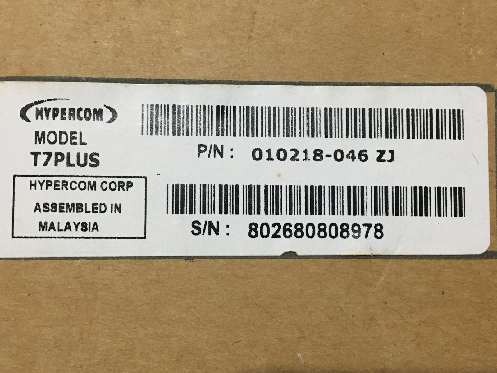 ✝️HYPERCOM T7PLUS CREDIT CARD READER PROCESSING TERMINAL 010218-046 ZJ