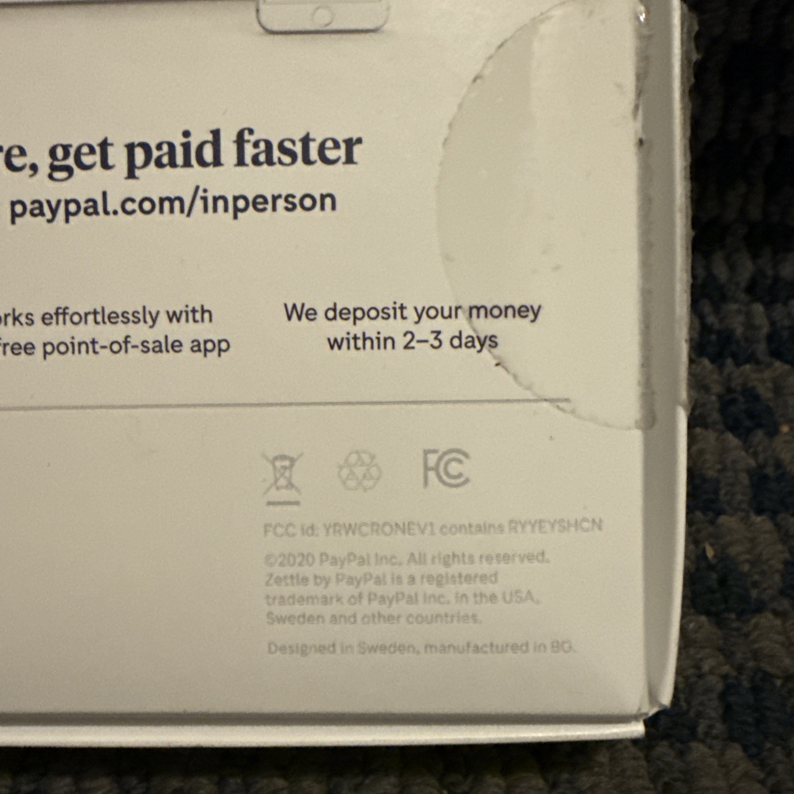 2020 Zettle Reader 2 Black, by PayPal | Contactless Chip & PIN | New Open Box
