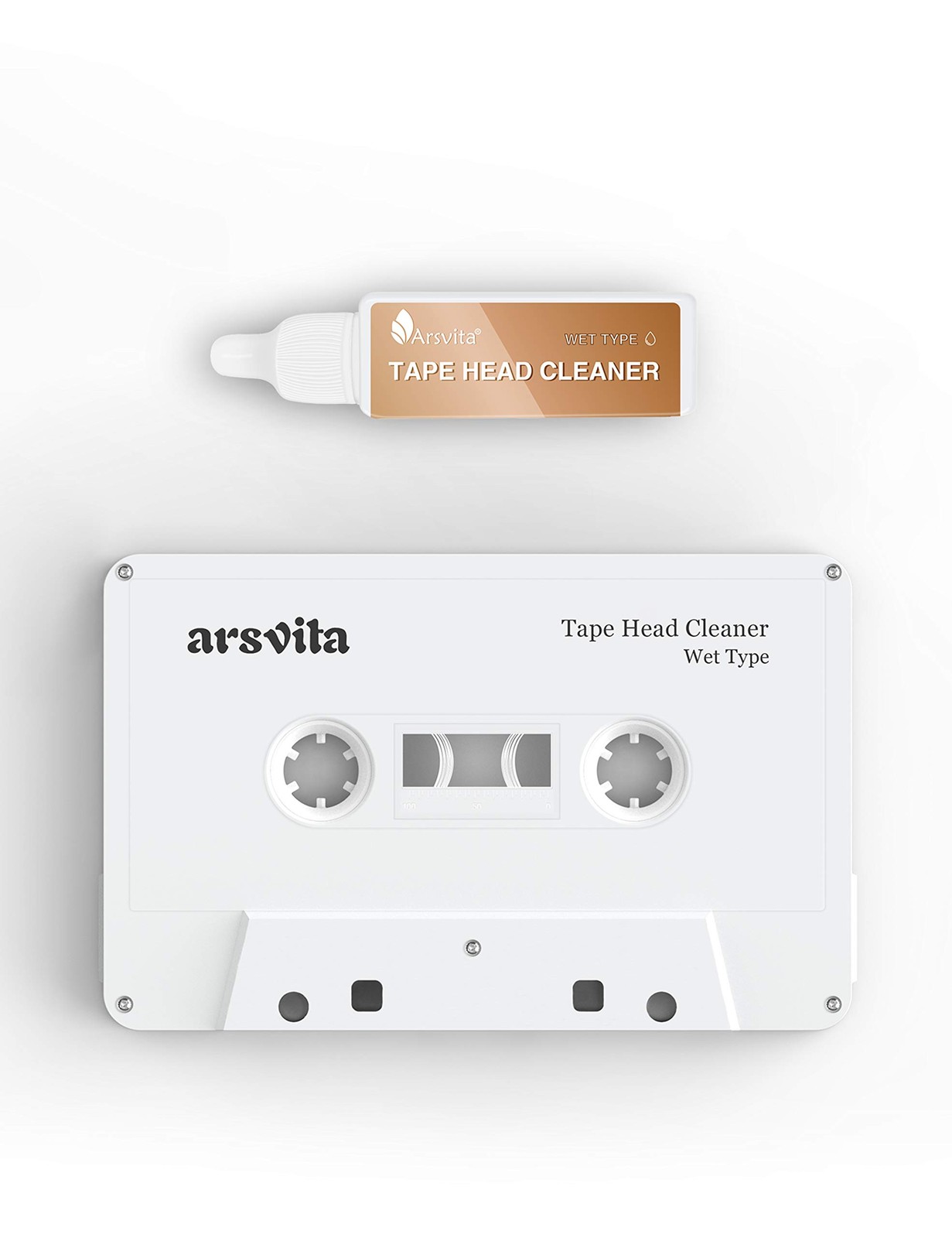Arsvita Audio Cassette Head Cleaner, Tape Cleaning Kit for 1 pack