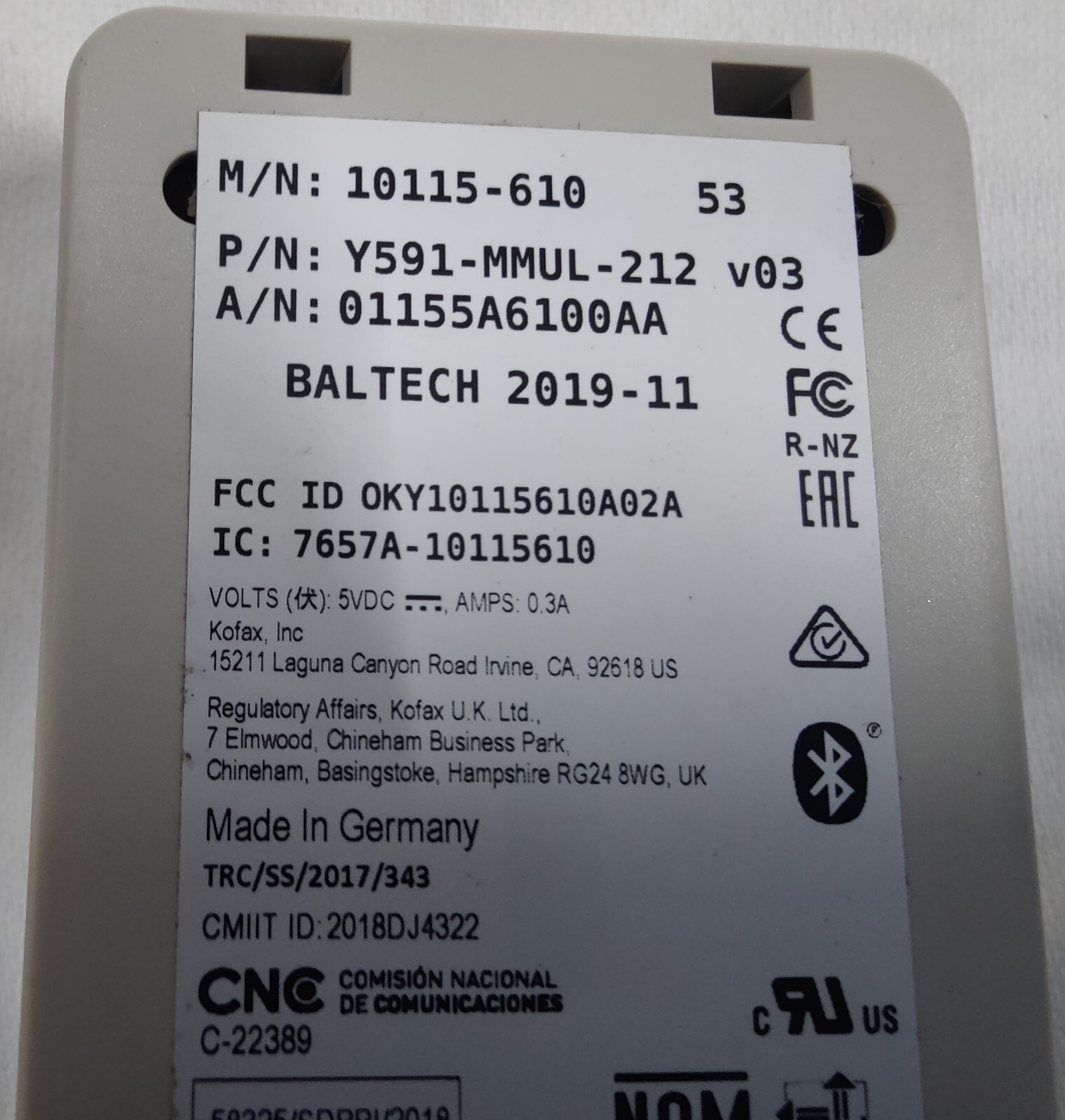 Kofax Micro Card Reader Y10B-MMUL-212