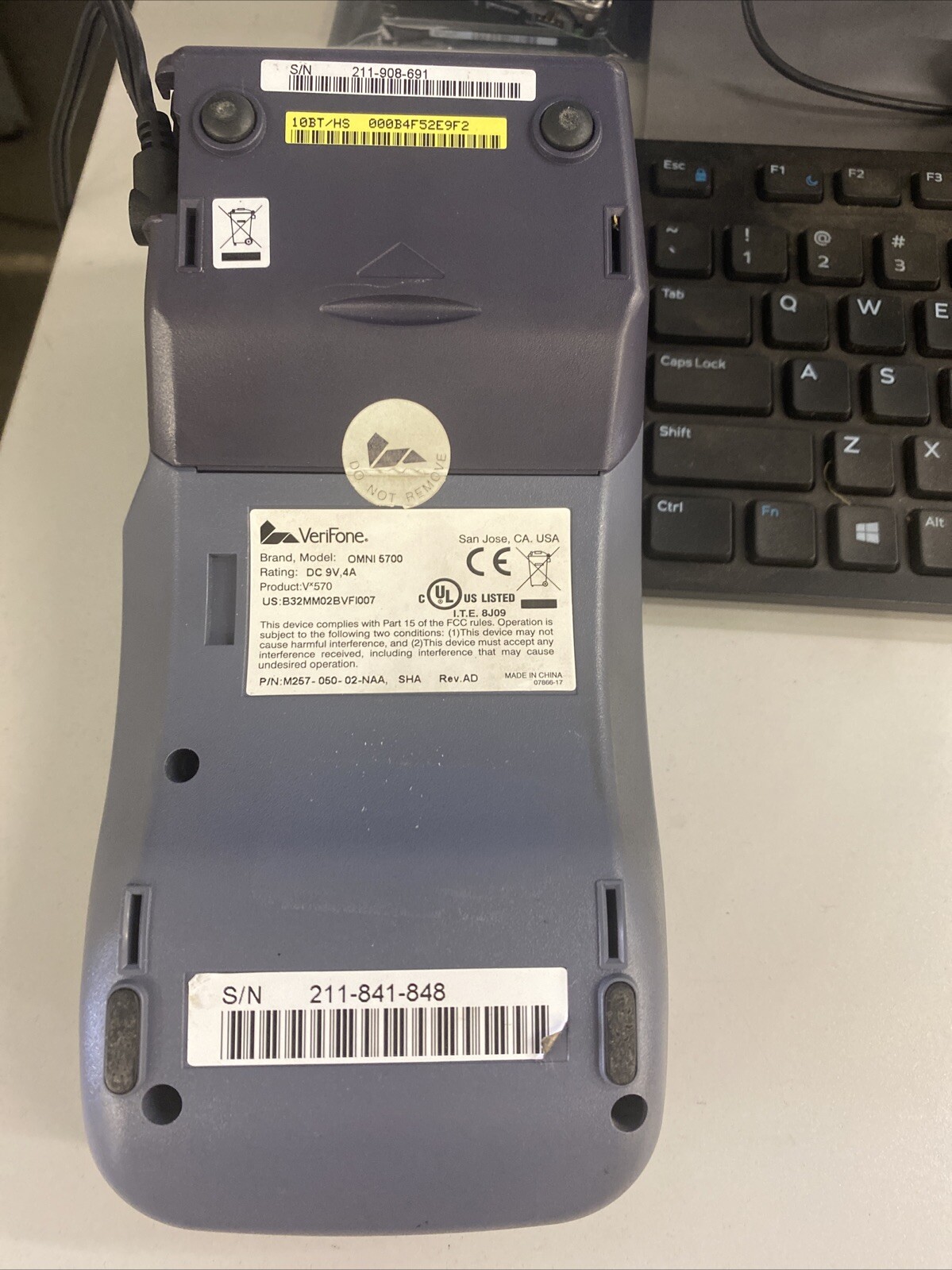 VeriFone VX570 Omni 5700 Gray Credit Card Reader Payment Terminal W/Adapter