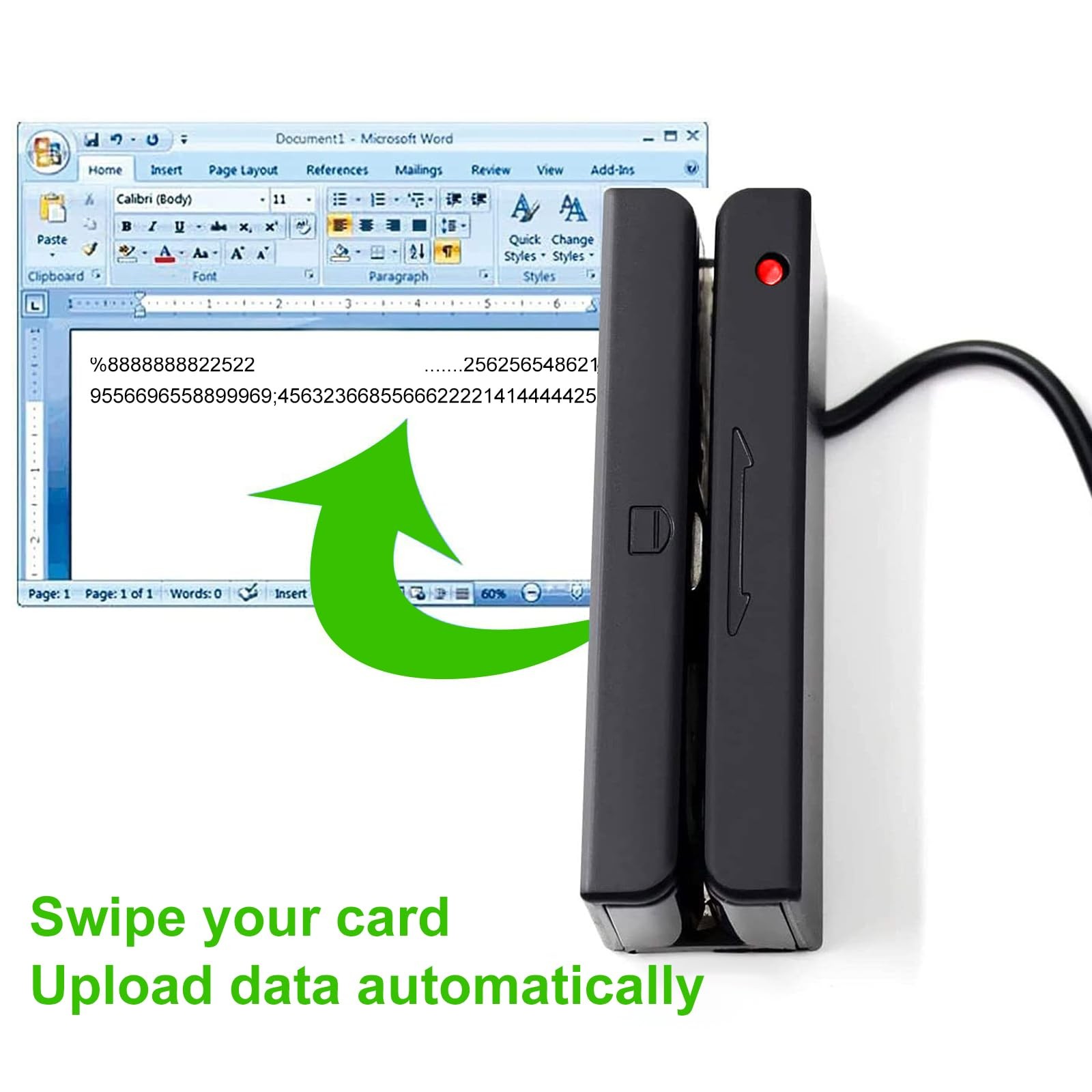 USB Magnetic Stripe 3-Track POS Credit Card Reader Swiper – Magstripe Swipe Card