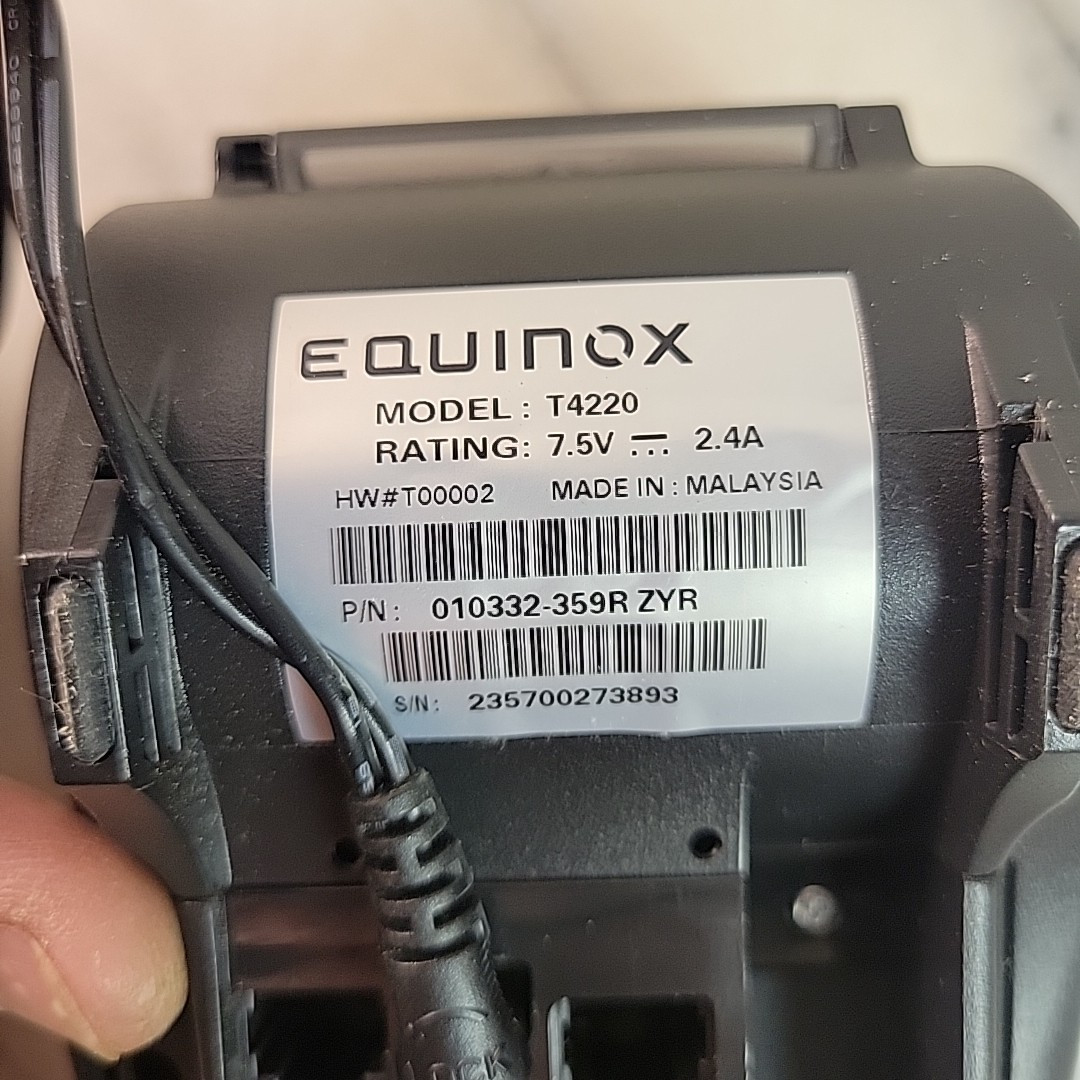EQUINOX T4220 Merchant Credit Card Payment Terminal w/Power Cord, Phone Cable