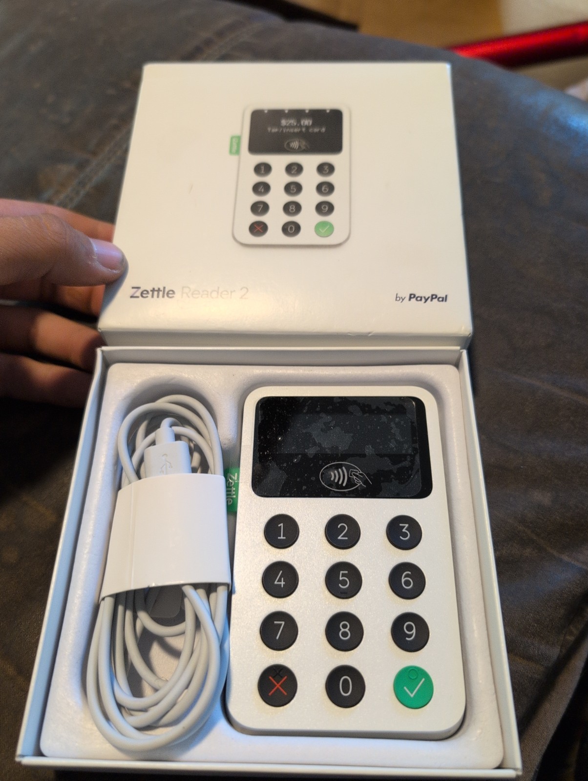 Zettle Reader 2 By Paypal Credit Card Reader w/ Cable & Quick Guide – White