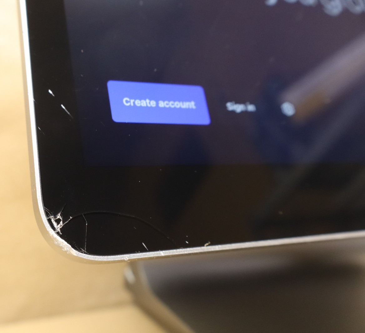 Square Register POS For Parts Repair Dual Screen Cracked AS-IS No Returns