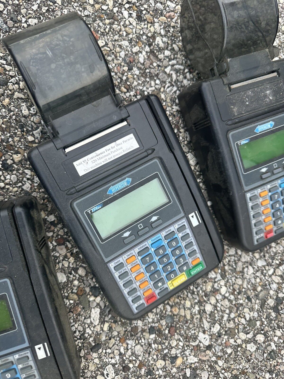 Lof of Three (3) Hypercom T7Plus Credit Card Machine w/o Power Supply