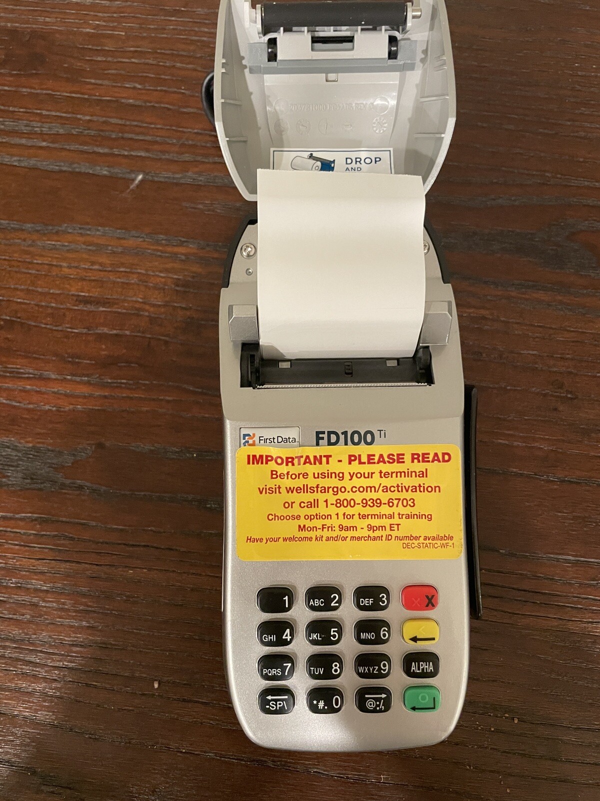 First Data FD100ti Silver Credit Card Terminal – Power cord