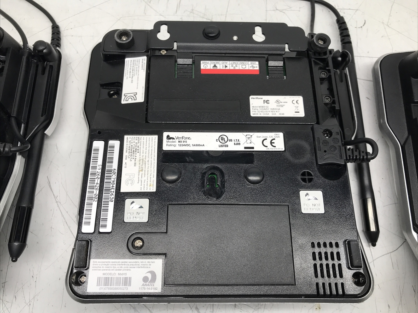 Lot of 3 UNTESTED Verifone MX915 credit card terminals w/ one MX900-02 module