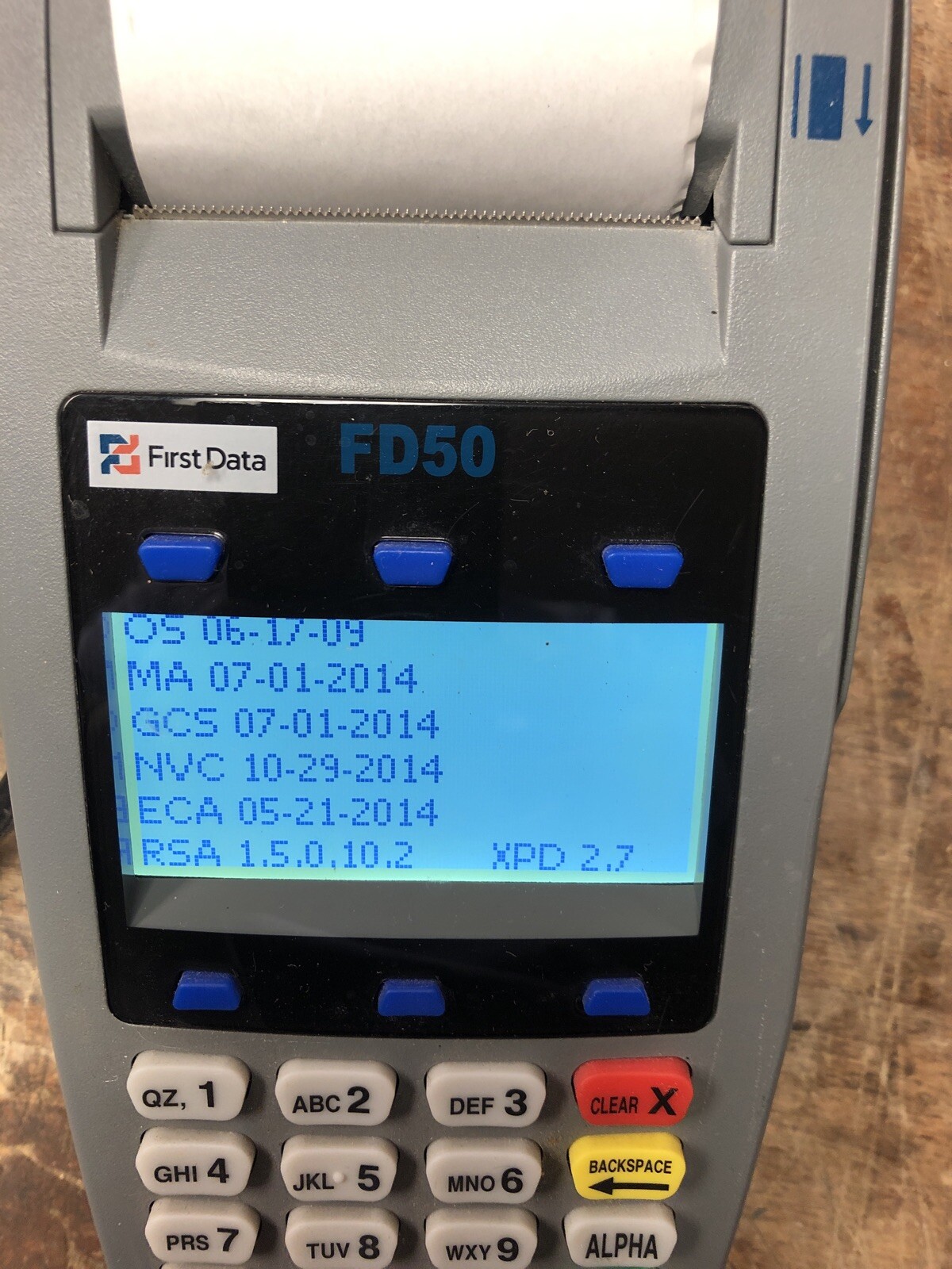First Data FD-50 Credit Card Terminal W/Pin Pad. Used in Good Condition, Tested.