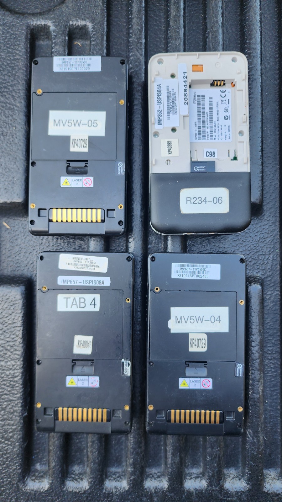 Lot of 4 Ingenico (3 iSMP4, 1 iSMP) Credit Card Terminal Readers As Is Untested