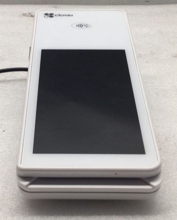 Clover Flex LTE C401U Wireless Credit Card Processor With Charging Cradle.