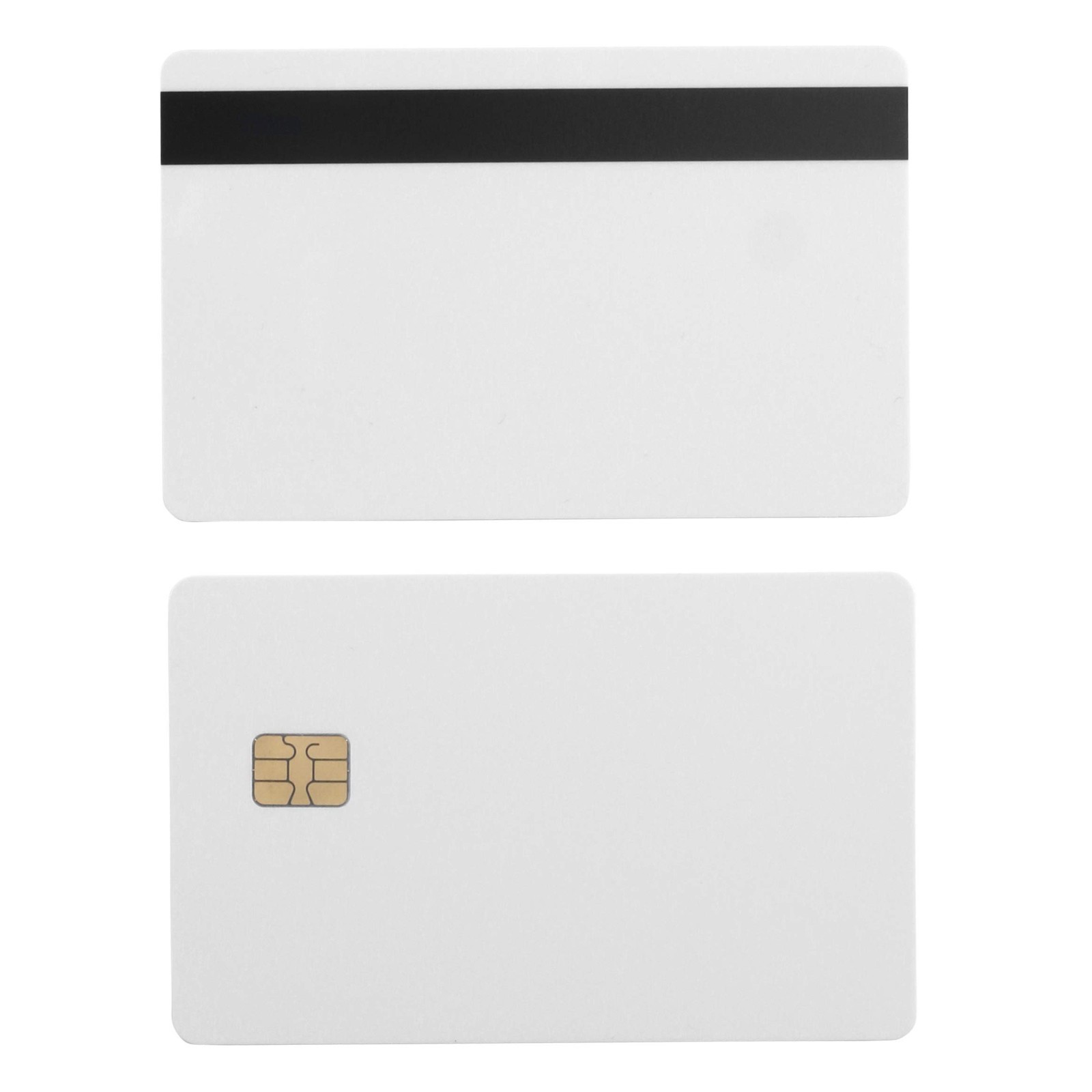 100 Pack HiCo 2 Track Mag Stripe SLE4442 Chip Cards – Blank PVC ID Cards