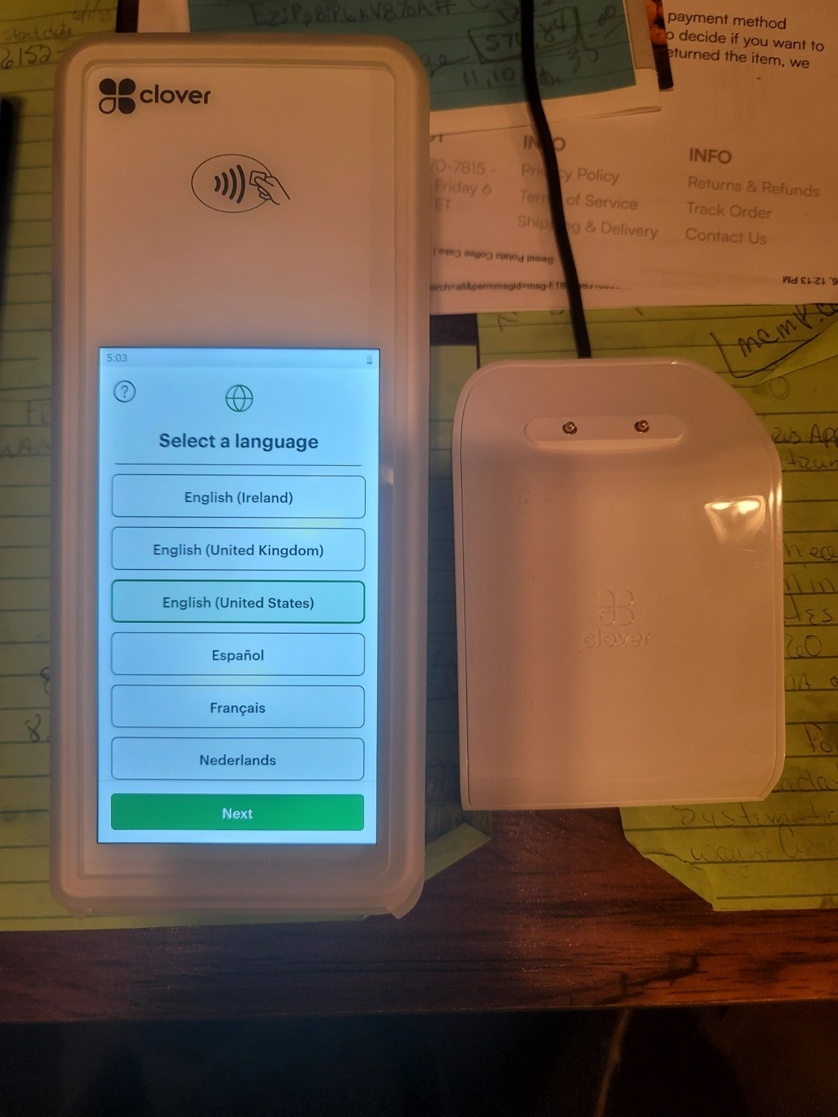 CLOVER FLEX 2- C403- NEW UNIT with the charger dock and cable- carry bag incl