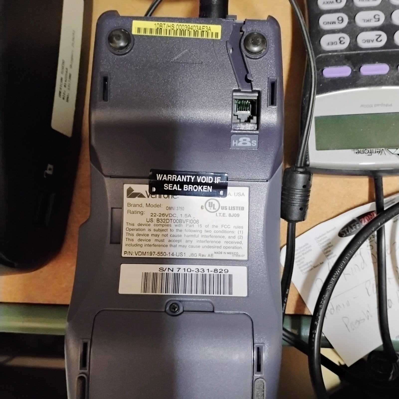 Verifone VX570 Omni 3750 Credit Card Machine W/ Power Cord