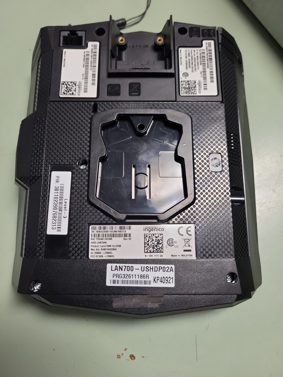 INGENICO Lane/7000 Credit Card Terminal LAN700-USWMT13A PRG30312971R (AS-IS)