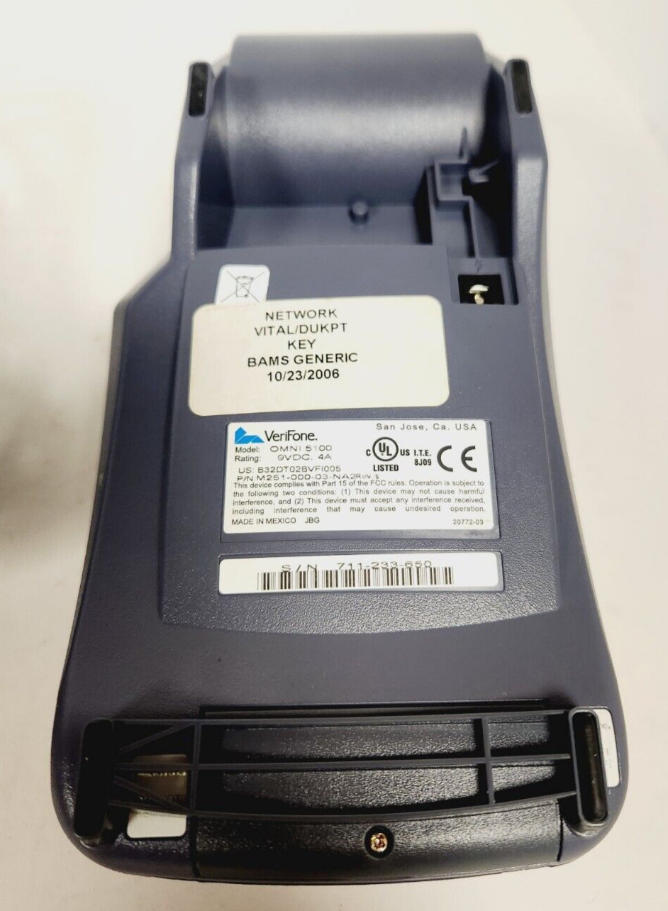 VERIFONE OMNI 3730 CREDIT CARD TERMINAL W/POWER SUPPLY USED