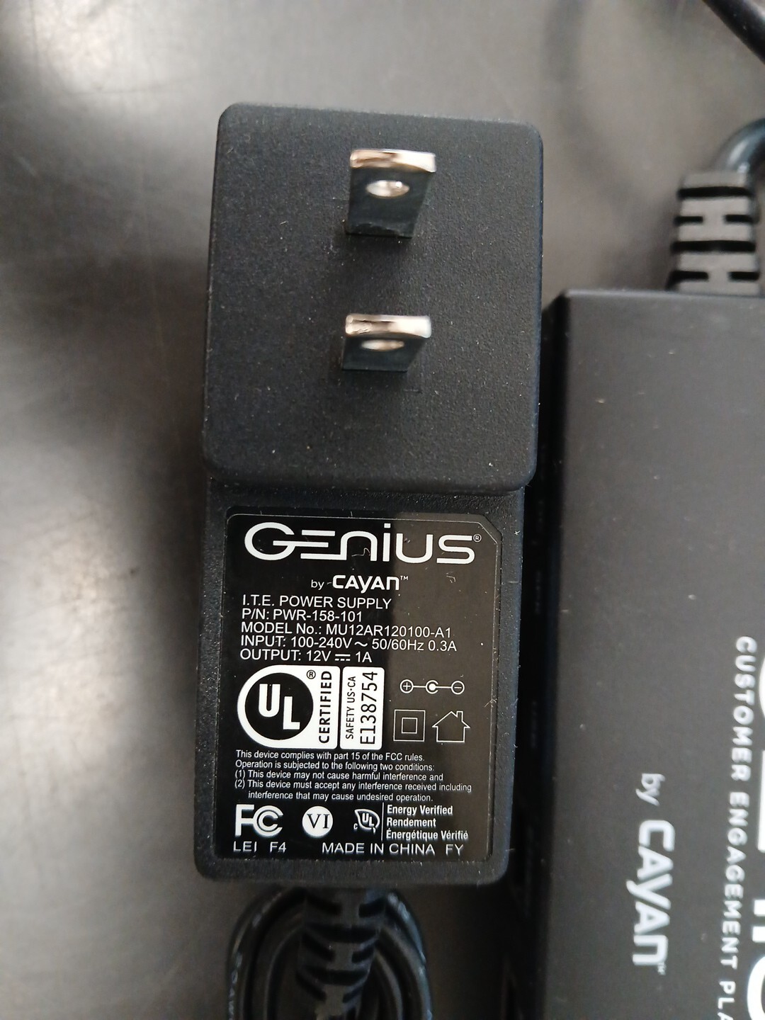 Genius Customer Engagement Platform CBL-332-003 12V Power Supply VERIFONE MX915