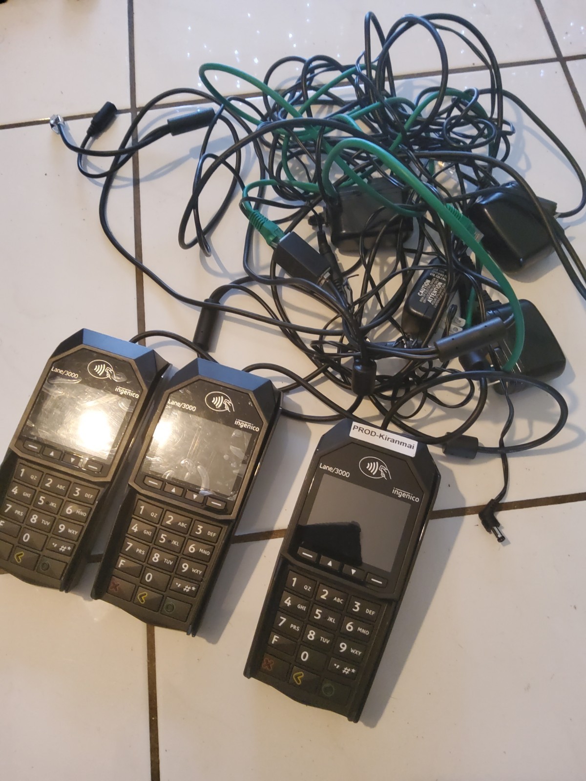 Ingenico Lane/300 Payment Terminal Credit Card Touch Lot Of 3