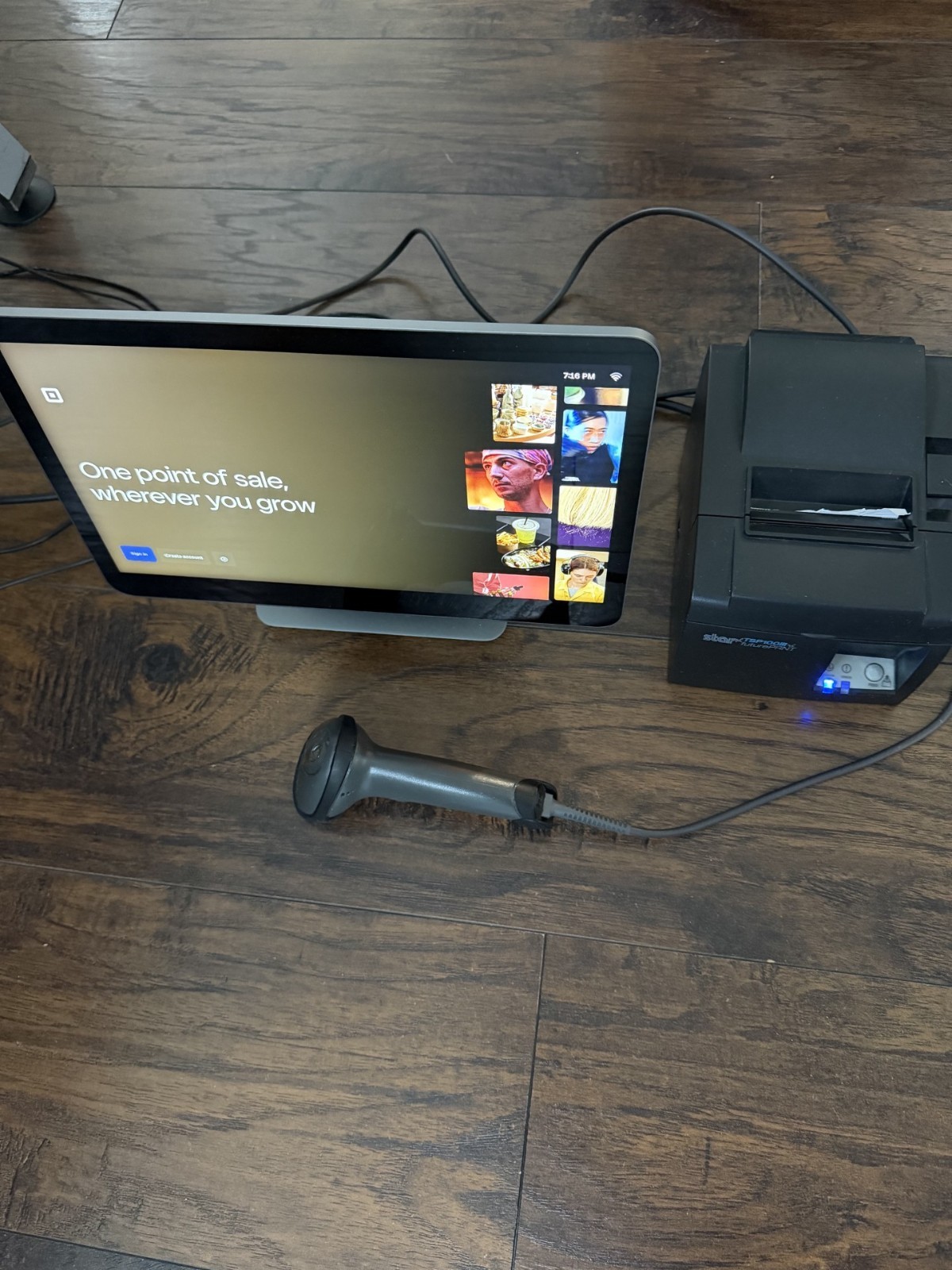 SQUARE REGISTER SPS1-01 WITH STAR TSPIII PRINTER AND SYMBOL BARCODE SCANNER