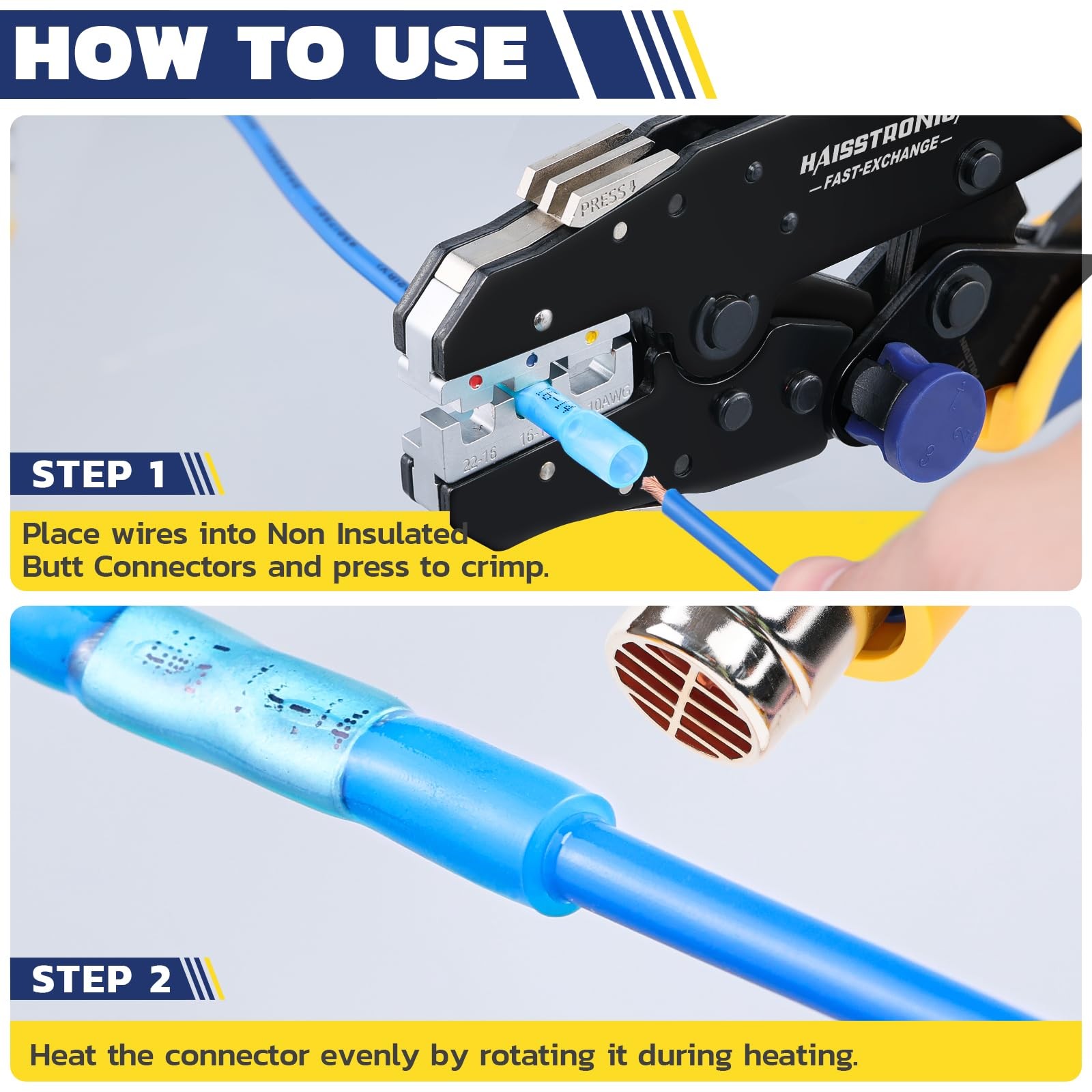330Pcs Haisstronica Heat Shrink Butt Connectors-Marine Grade Waterproof