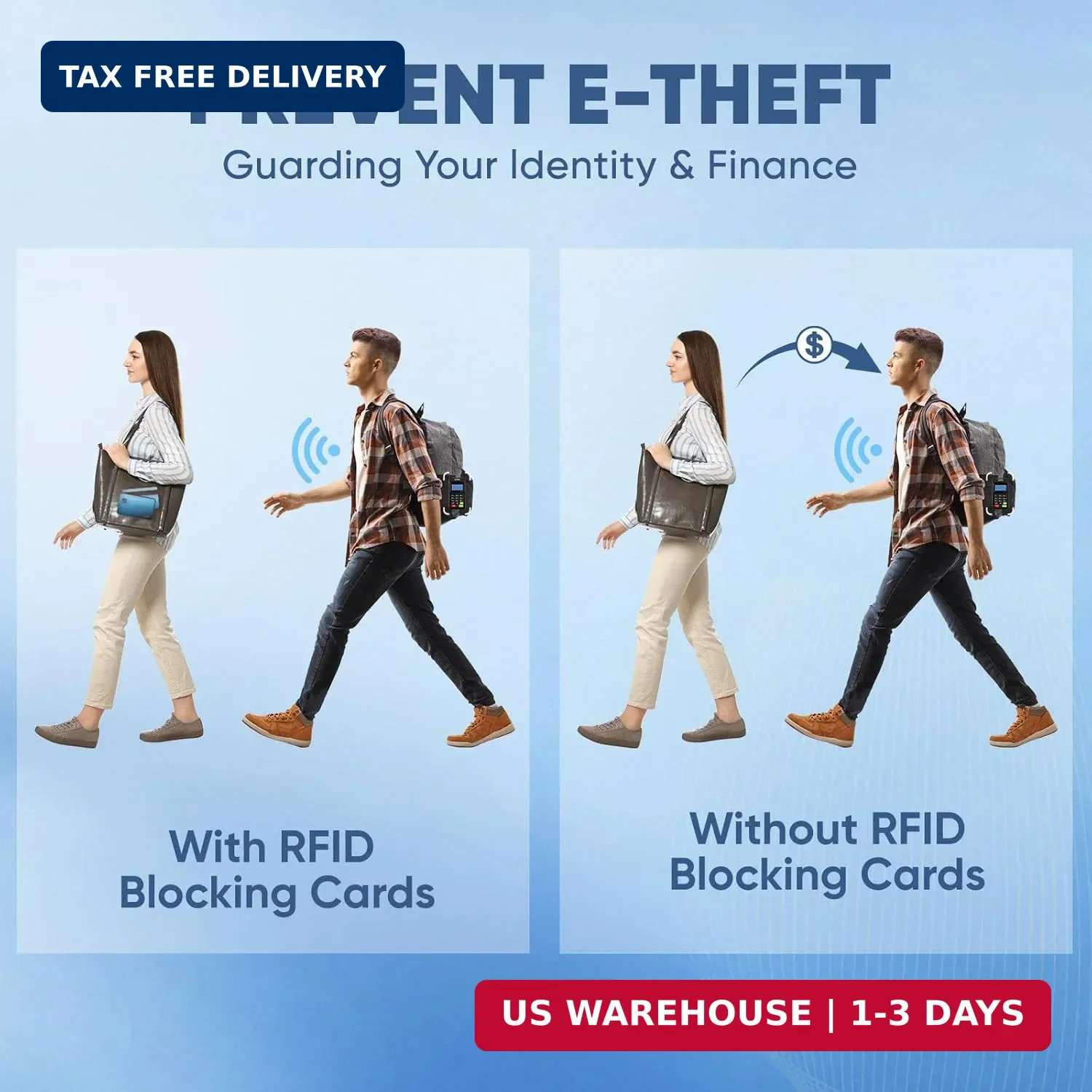 TICONN RFID Blocking Cards – 4 Pack, Premium Contactless NFC Debit Credit Card P