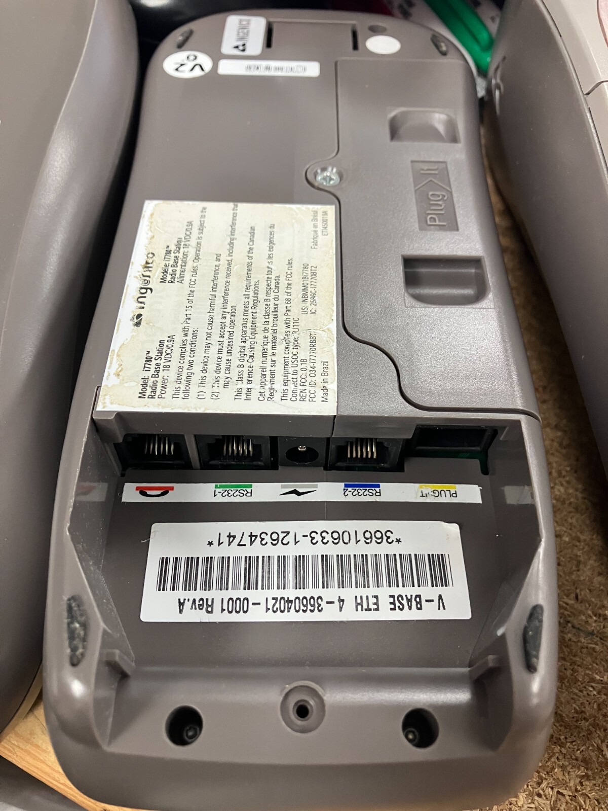 2xNO PWR Ingenico i7780 PIN terminal Printer w/charg Base DualComm Dial+RJ45 POS