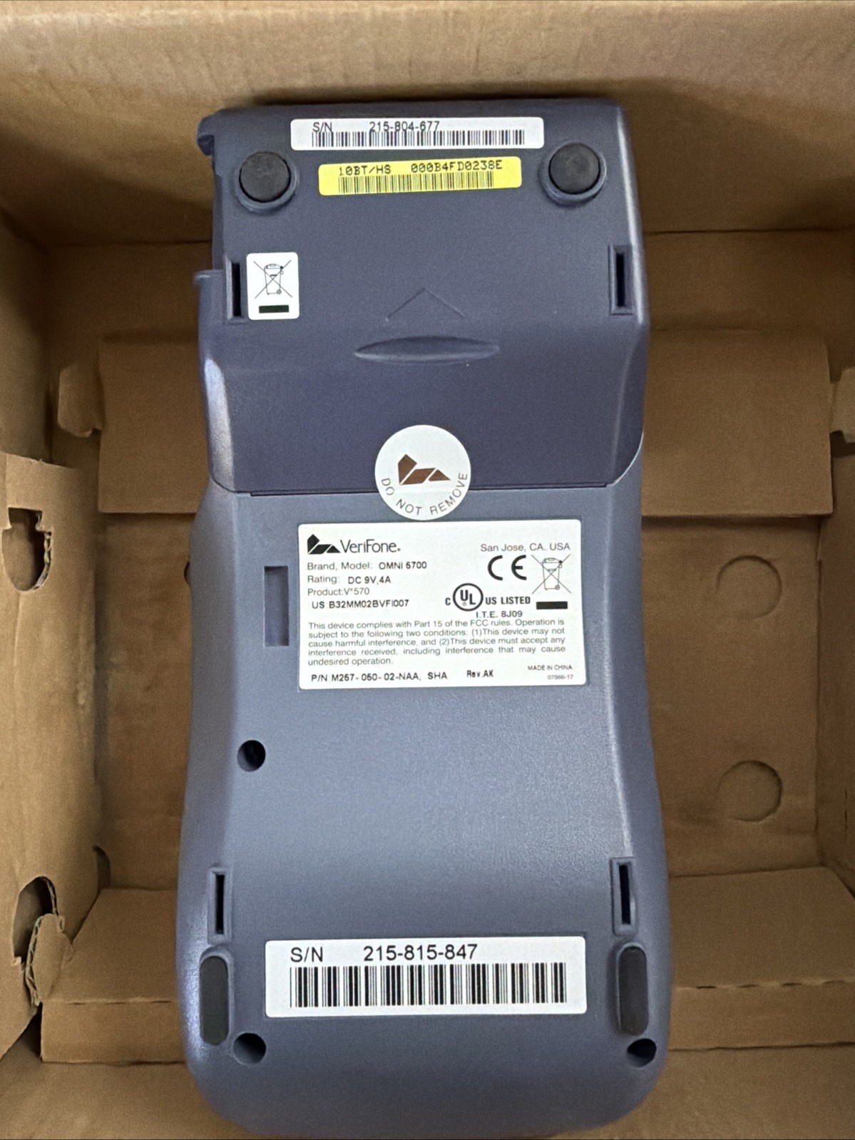 Verifone VX-570 OMNI 5750 Credit Card Machine with power supply