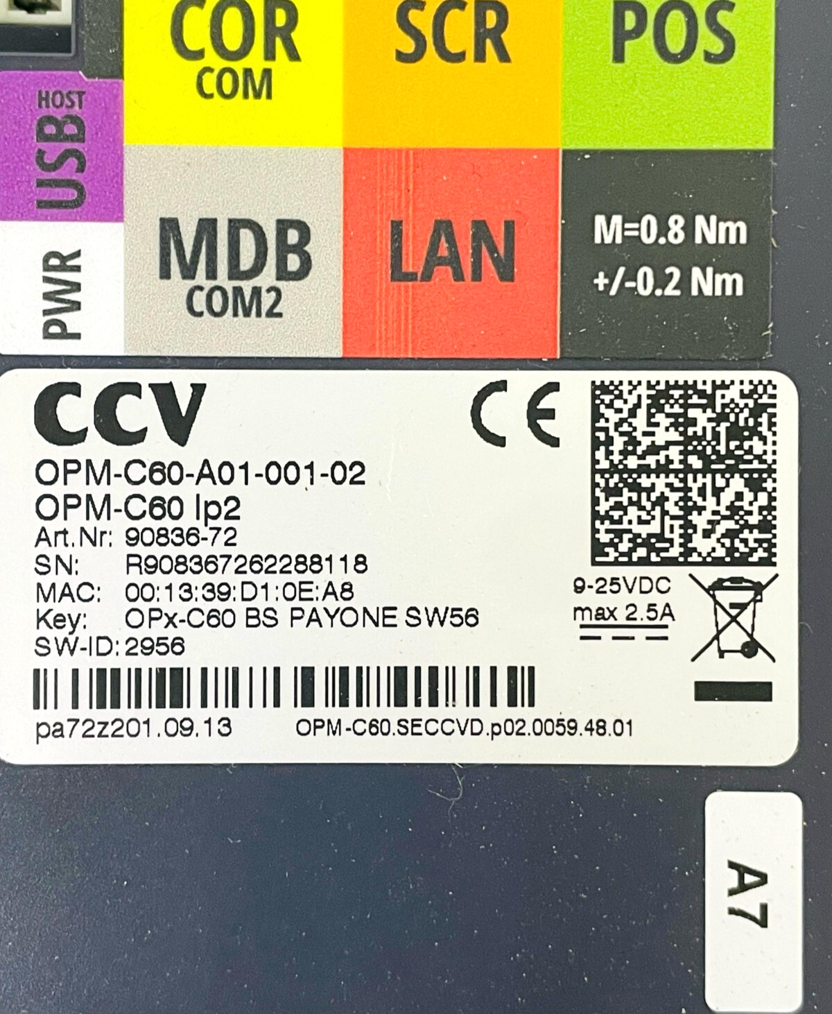 CCV OPM-C60-A01-001-02 Terminal Control Module OPM-C60IP2 (Refurbished)