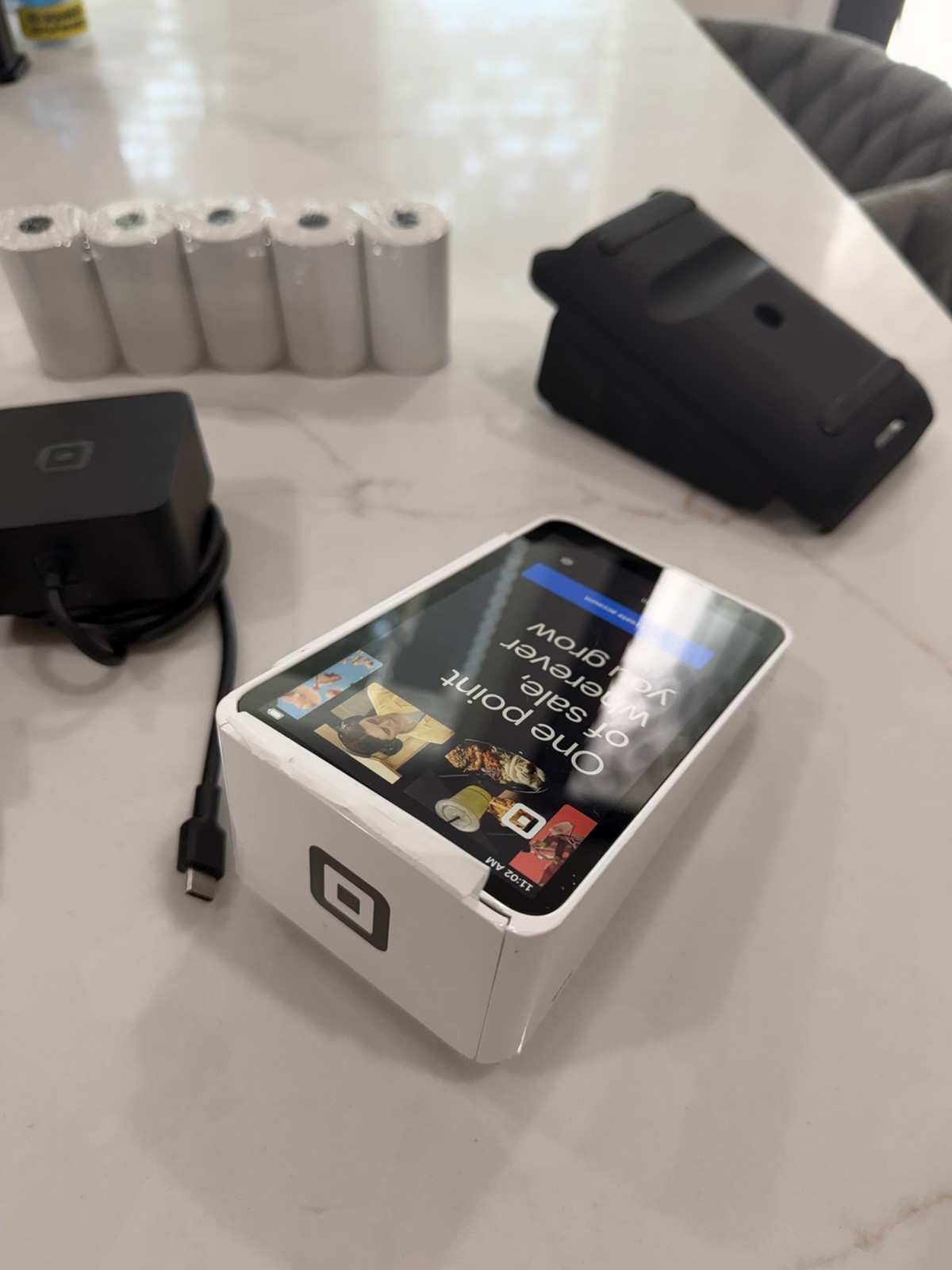 Square Terminal Hand Held POS Printer W/ Case + Charger + Receipt Papers