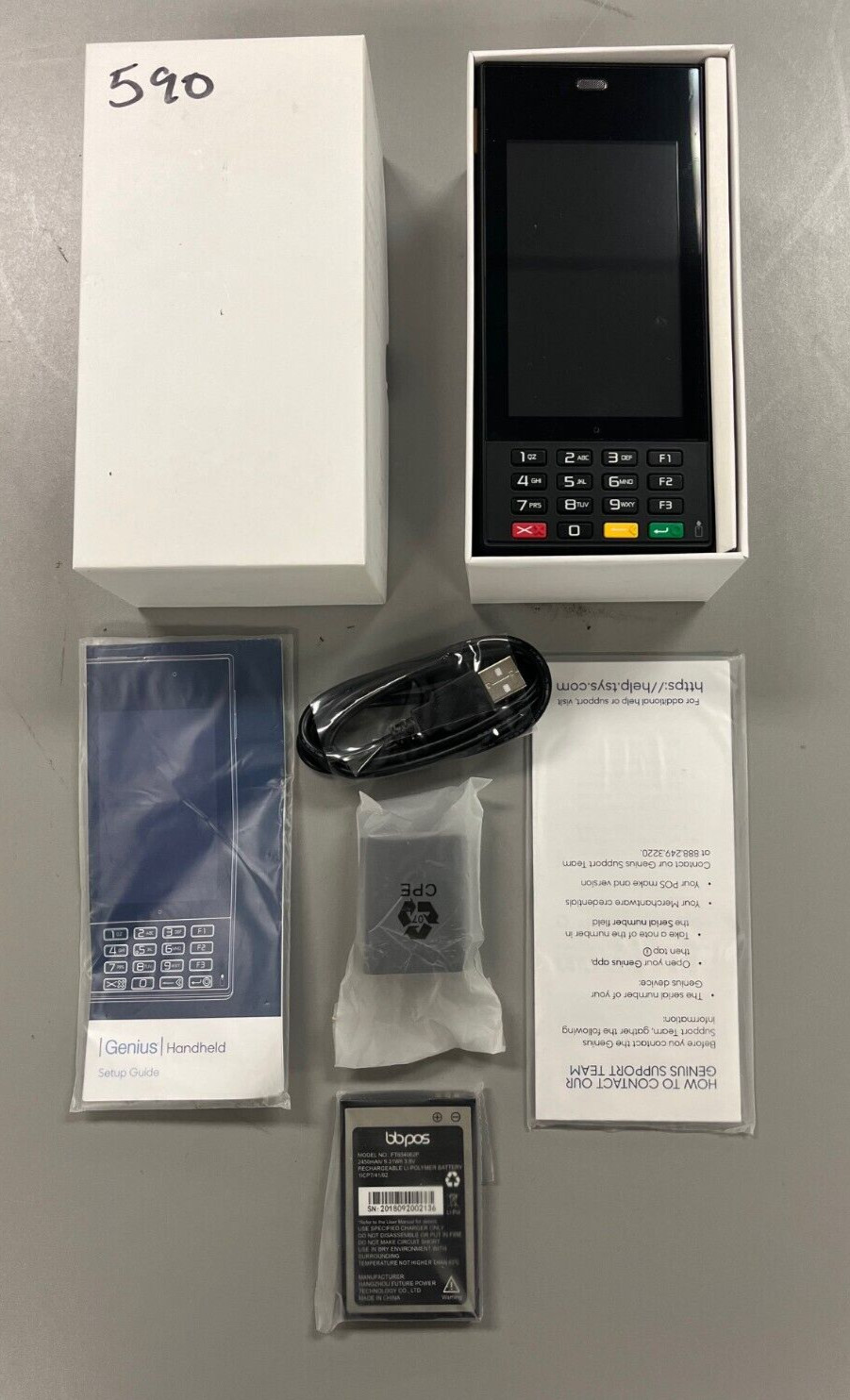 Lot of (10) Genius WisePOS Handheld 2.0 ANDROID 7.0 4G WiFi, BT BARCODE, Scanner