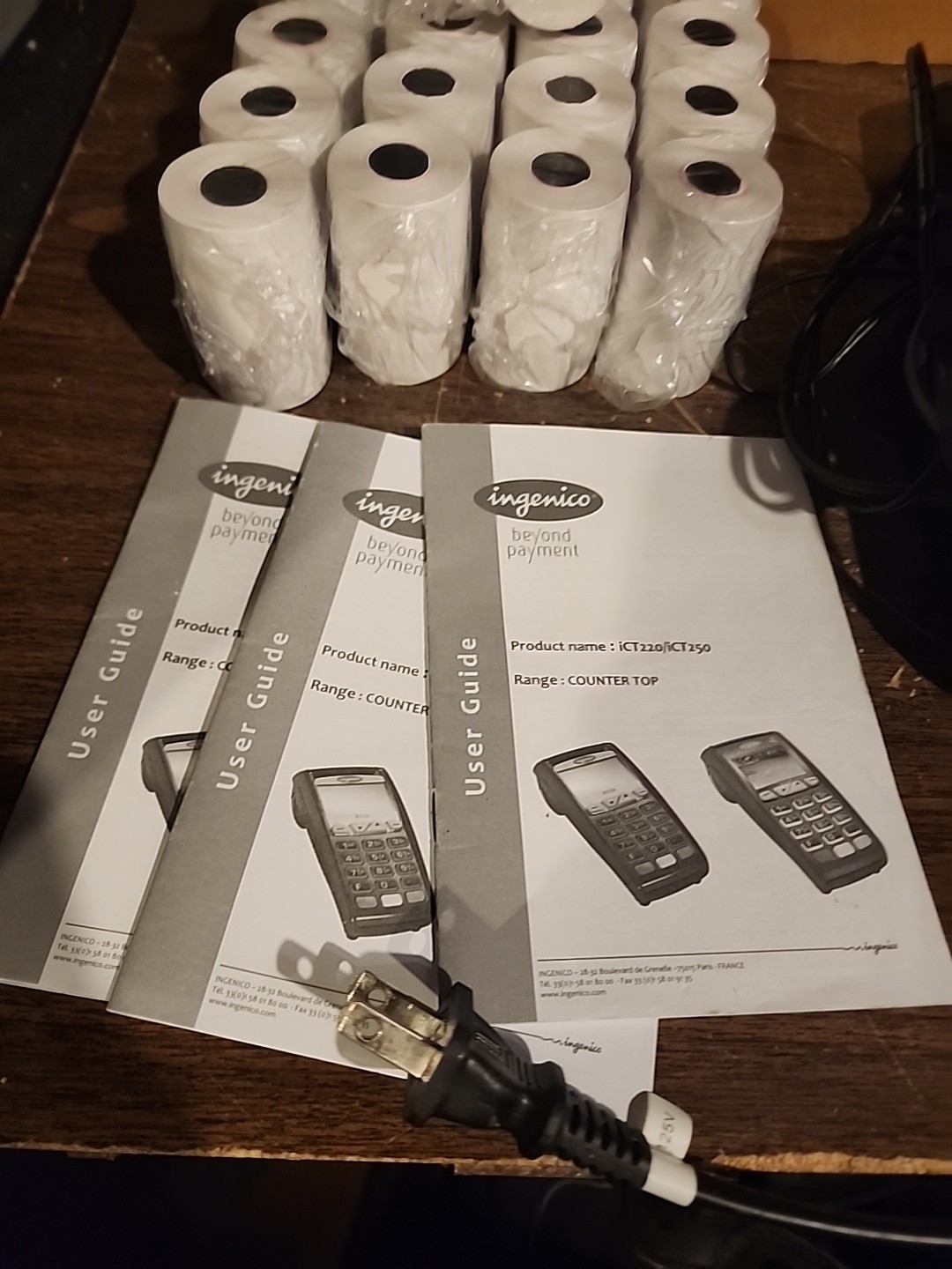Ingenico ICT220 credit card machines Lot Of 3 Paper Rolls Accessories
