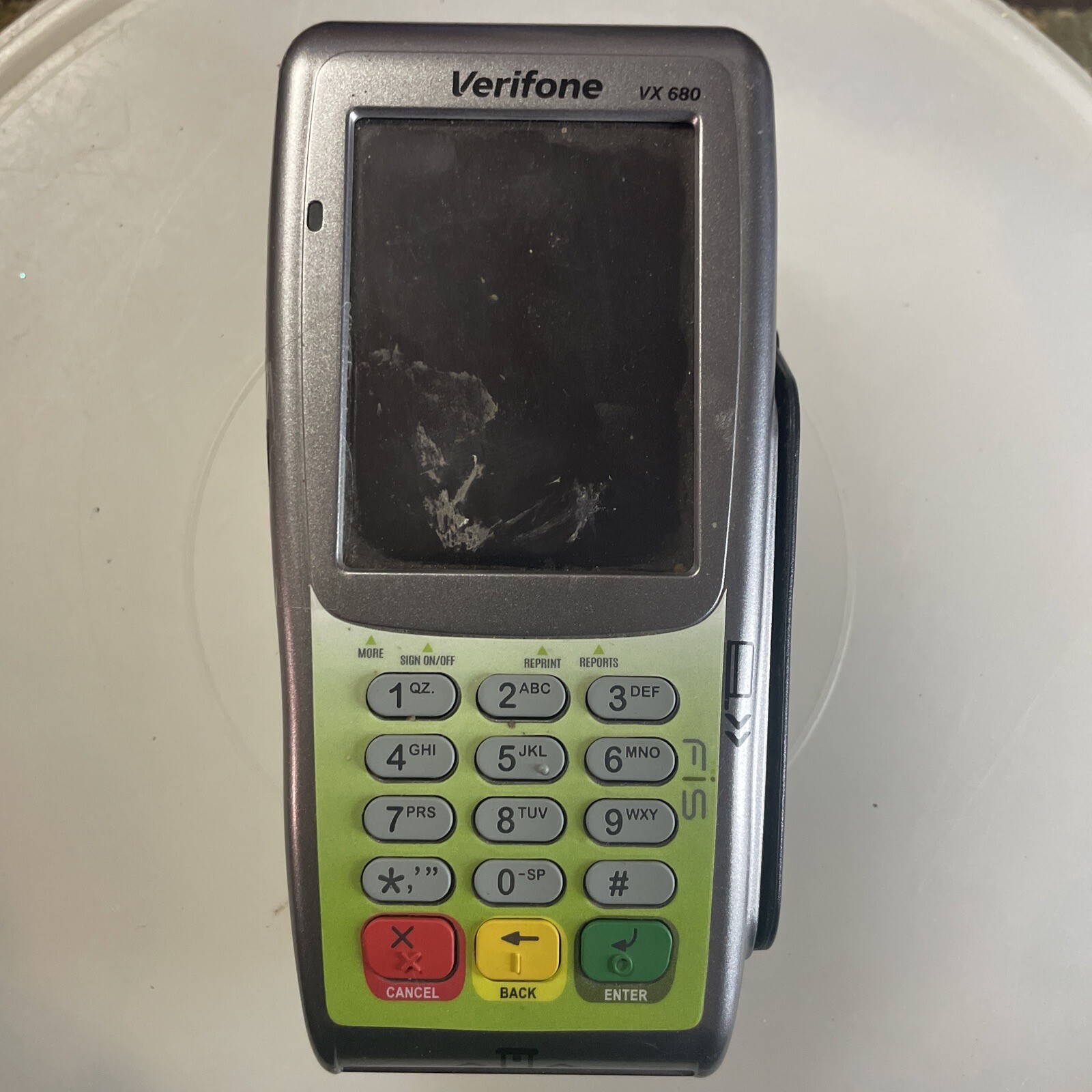 Verifone VX 680 3G Wireless Credit Card Terminal Untested For Parts Battery Inc.