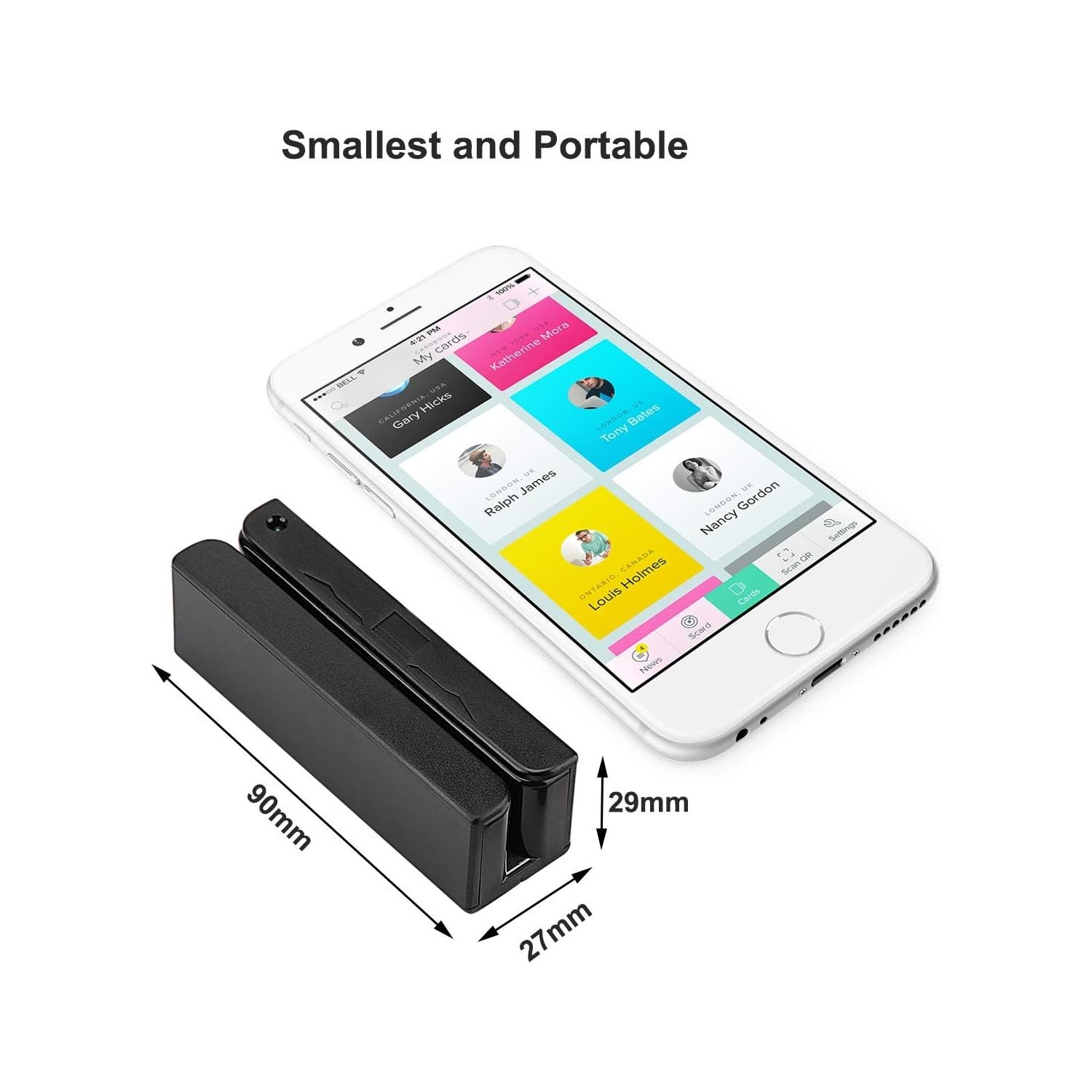 Mini USB Credit Card Reader 3 Tracks Bi-Directional Swipe for Windows