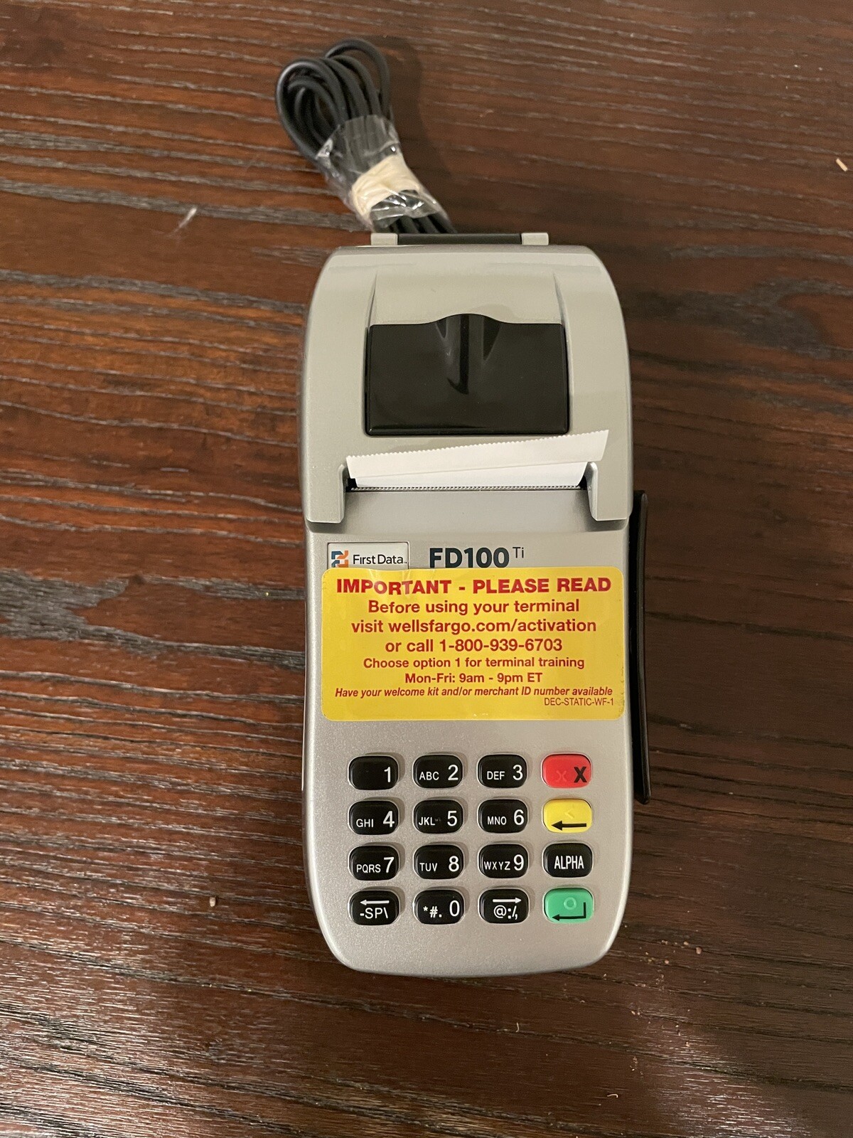 First Data FD100ti Silver Credit Card Terminal – Power cord