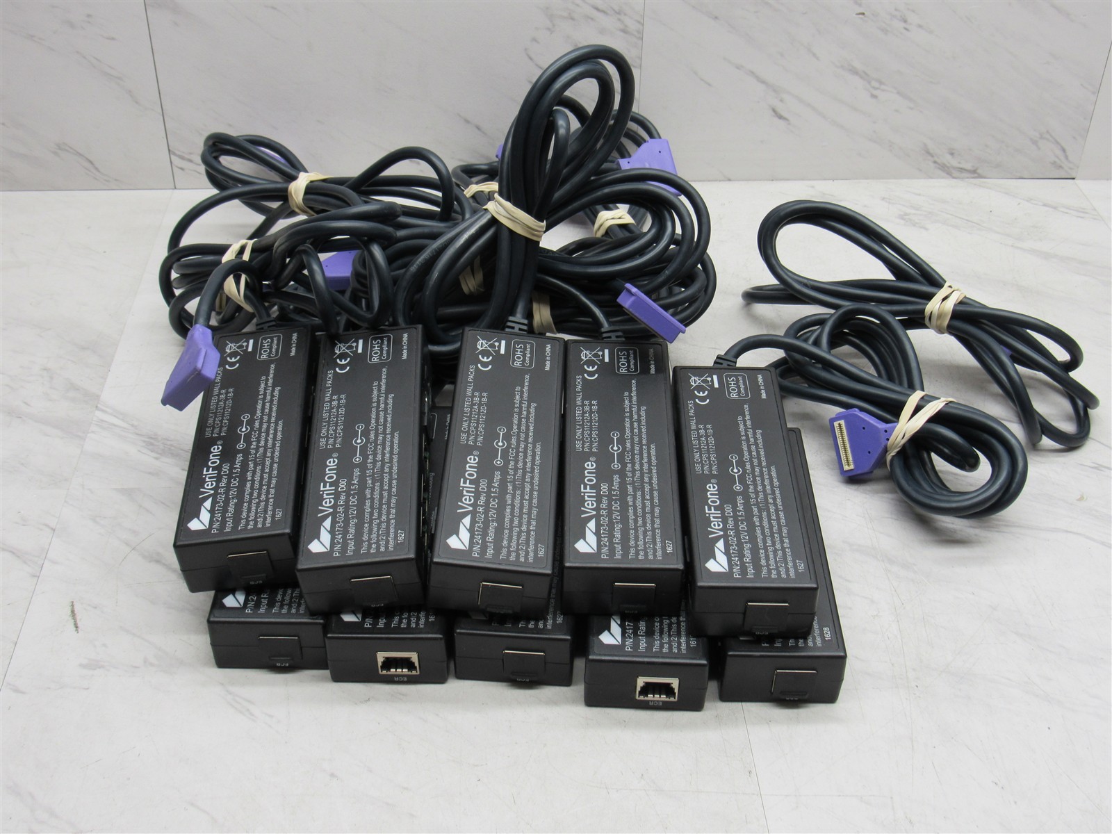 10 LOT Verifone 24173-02-R 2M Cable Purple Multiport Cable Ethernet Switch MX8XX
